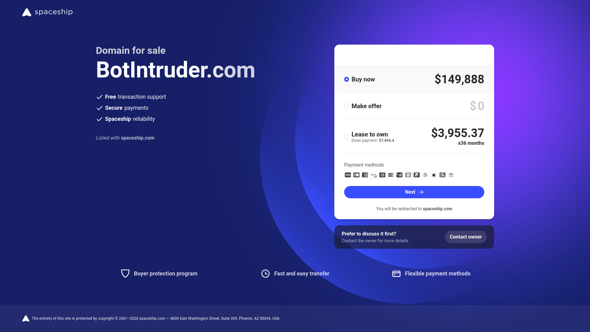 website screenshot of https://botintruder.com