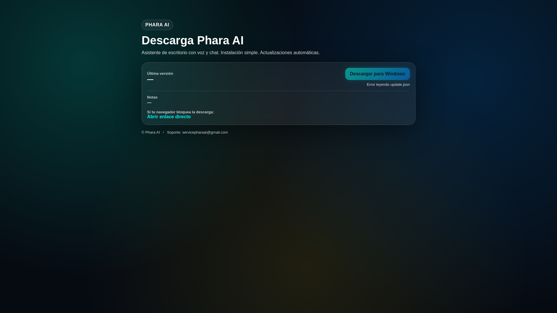 website screenshot of https://phara-download.pages.dev/