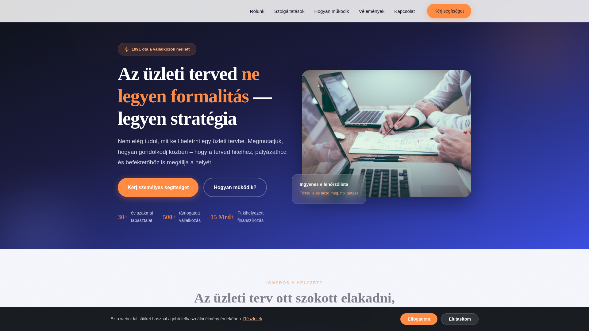 website screenshot of https://uzletitervkeszites.hu