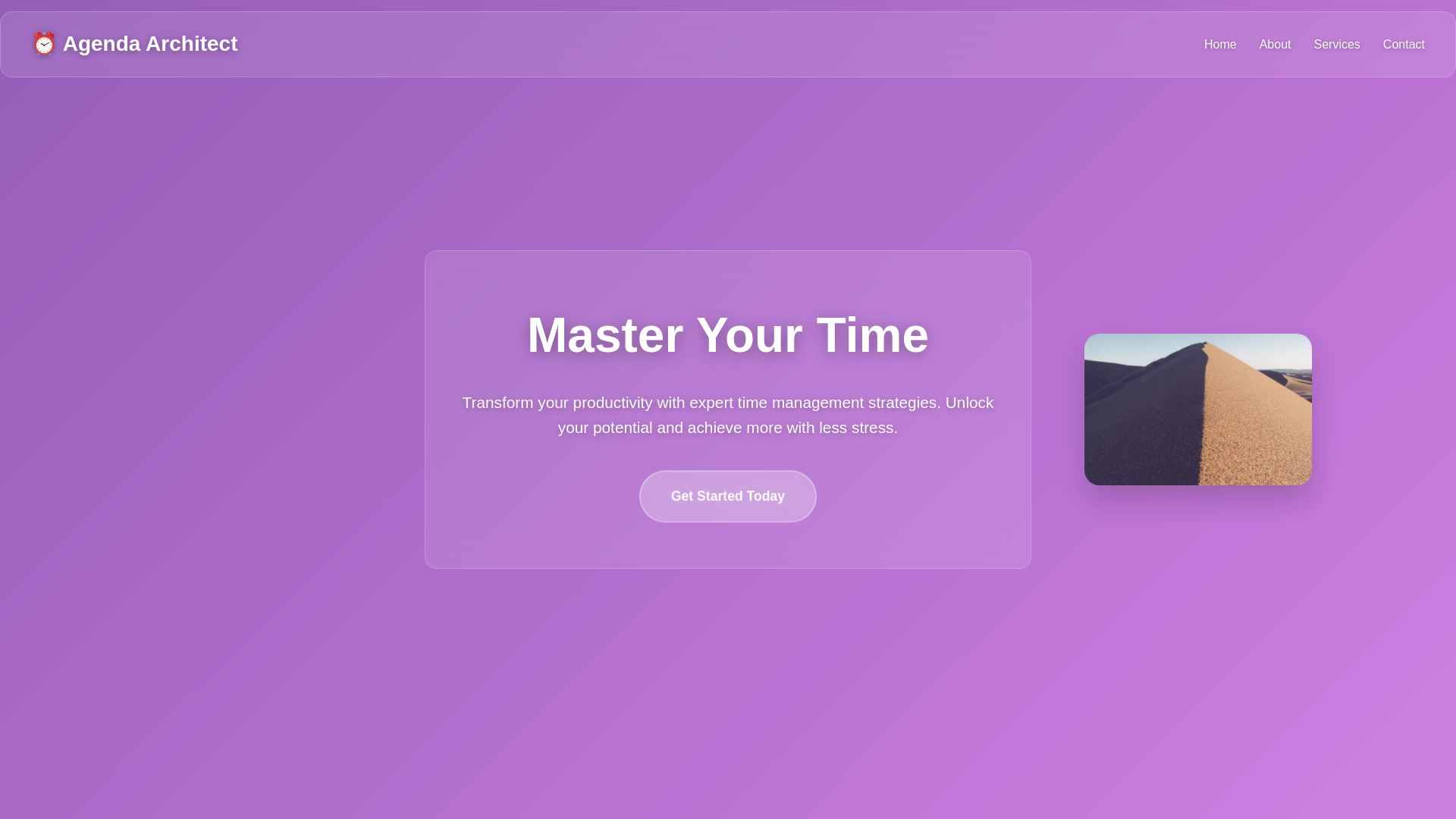 website screenshot of https://agendaarchitect.xyz