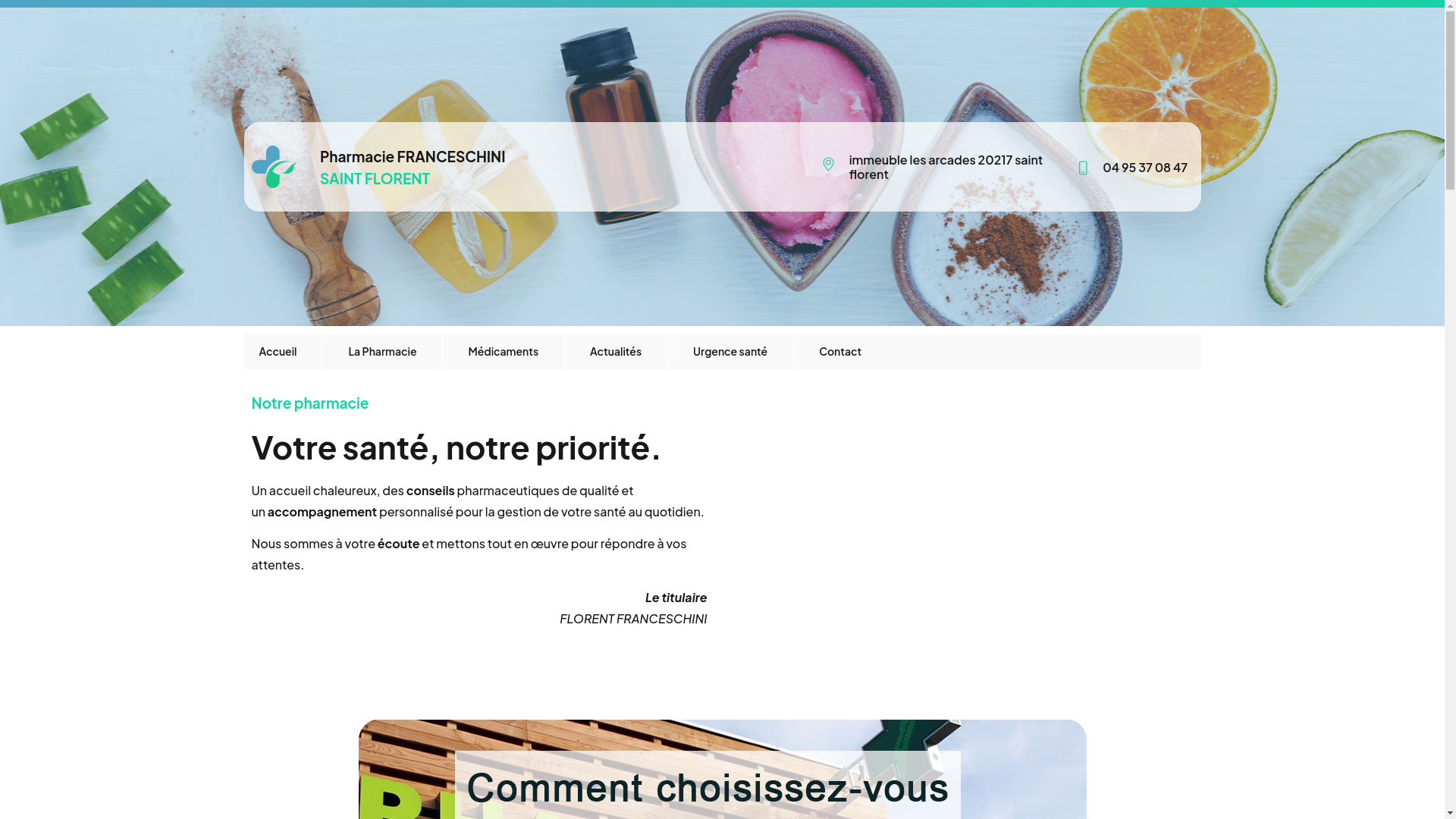 website screenshot of https://pharmacie-franceschini.fr/