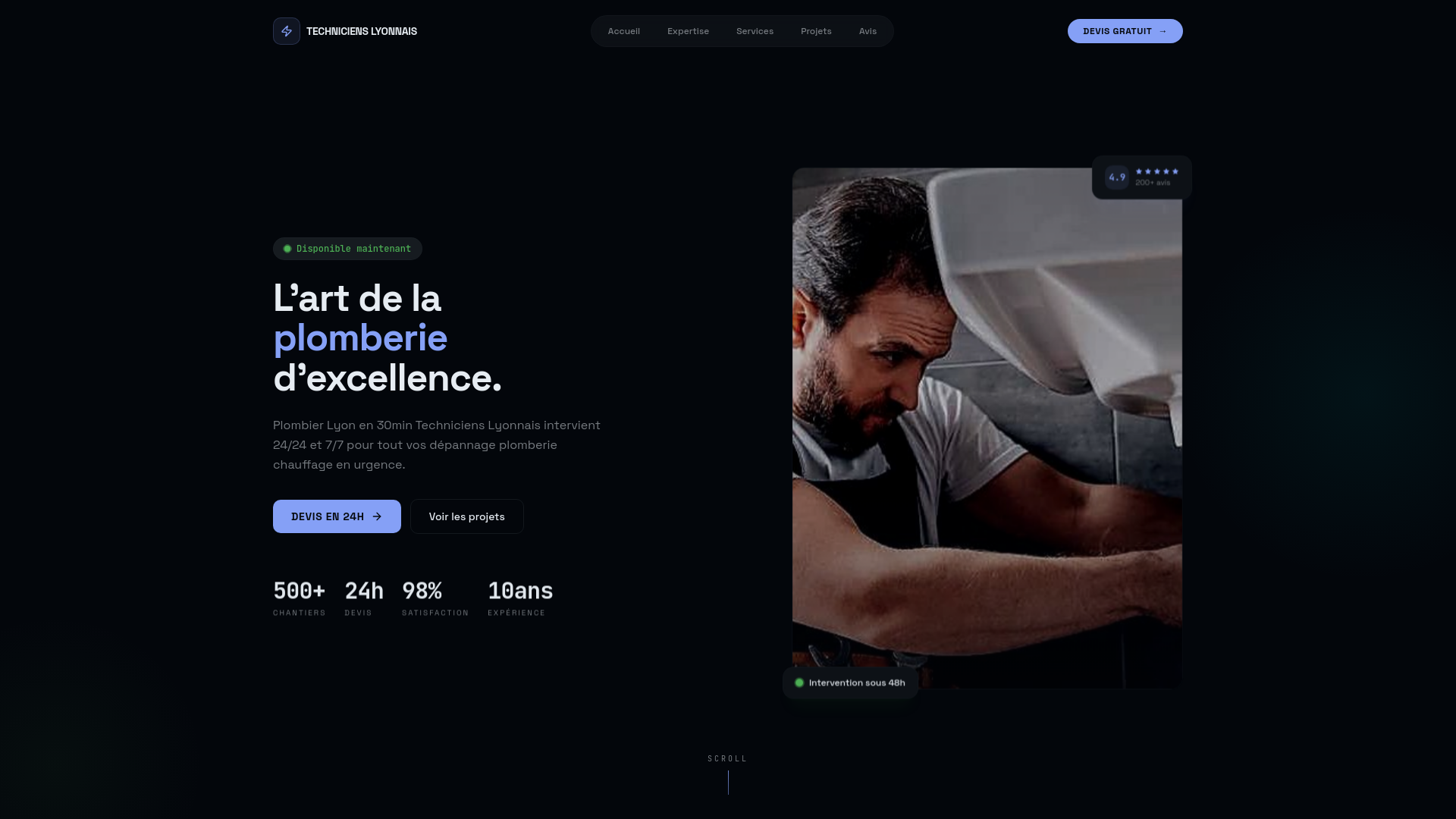 website screenshot of https://techniciens-lyonnais-lyon.pages.dev/