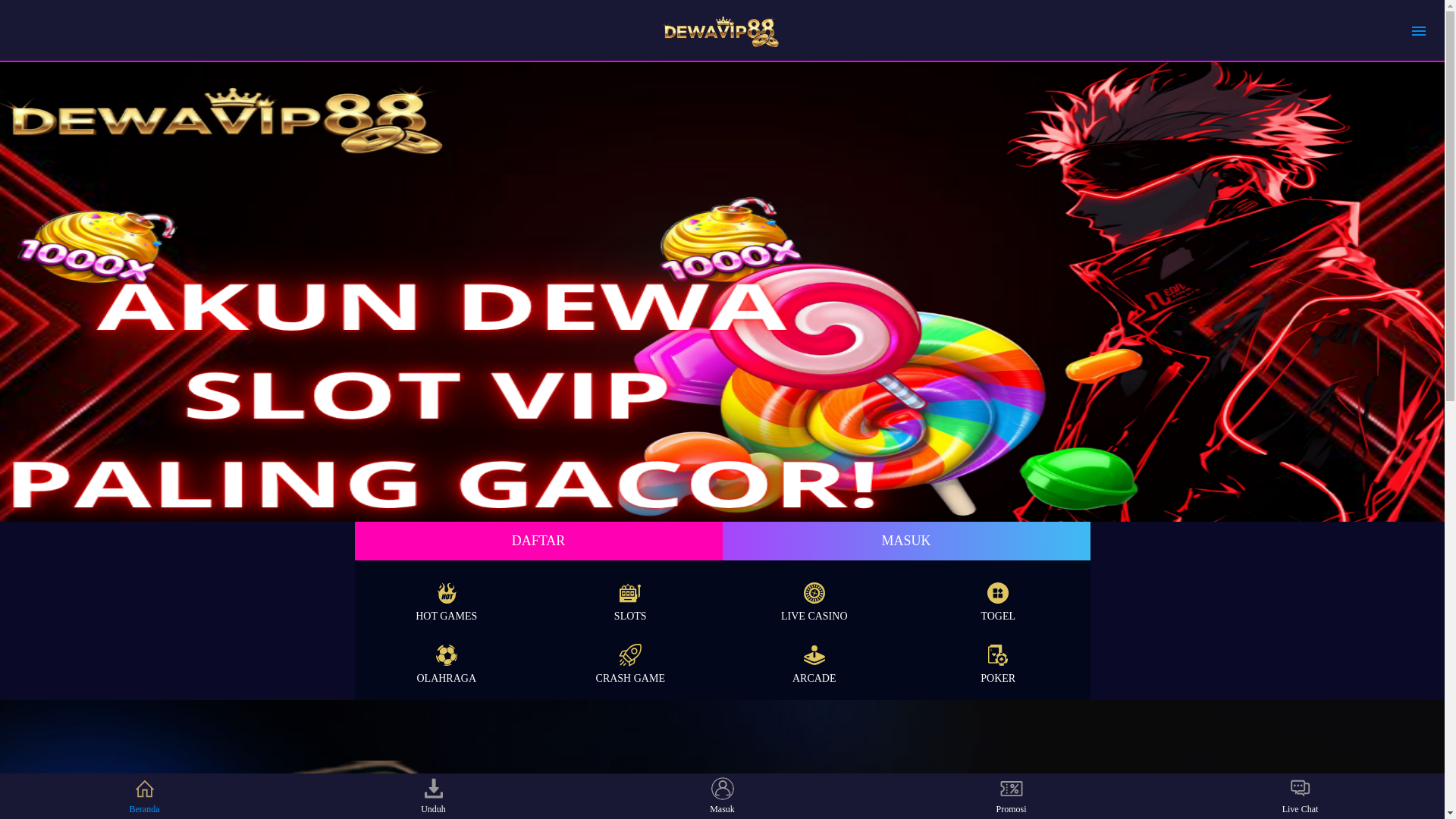 website screenshot of https://dewavip88-amp.pages.dev/