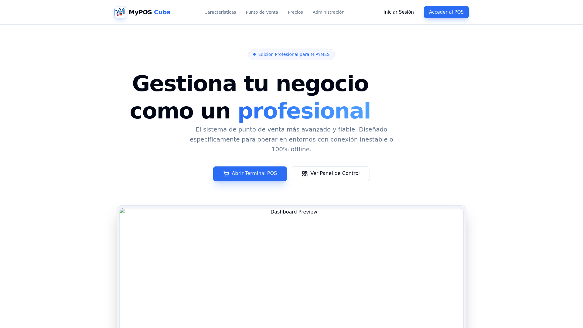 website screenshot of https://myposcuba.com/