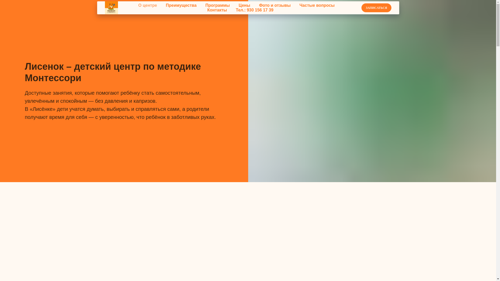 website screenshot of https://lisenok-center.ru/