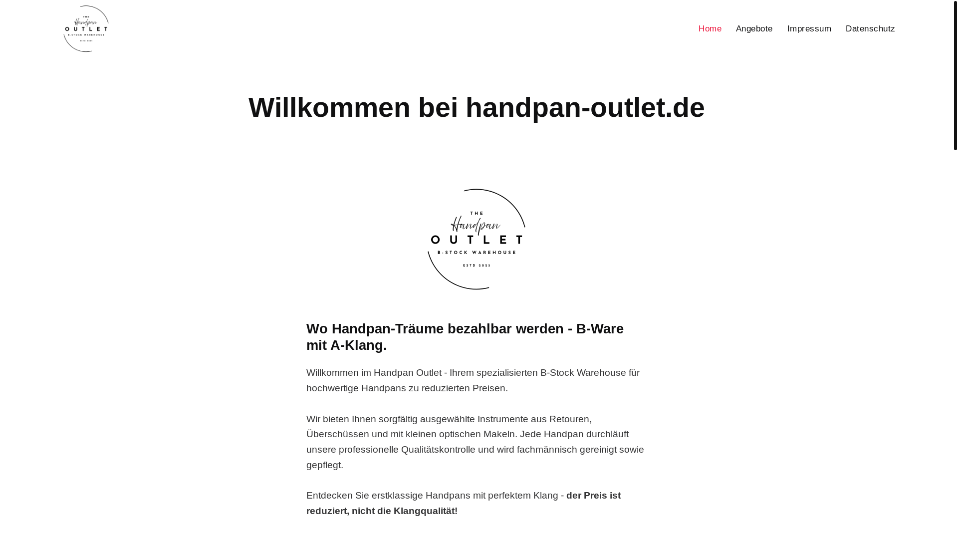 website screenshot of https://handpanoutlet.de/