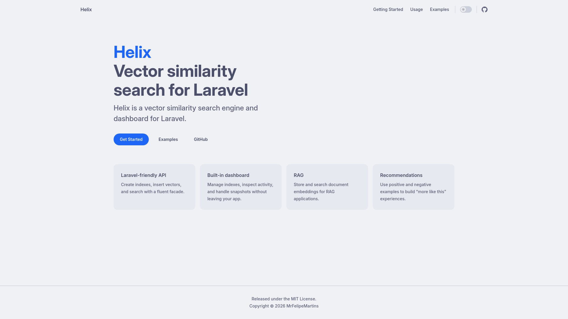 website screenshot of https://helix.felipemartins.dev