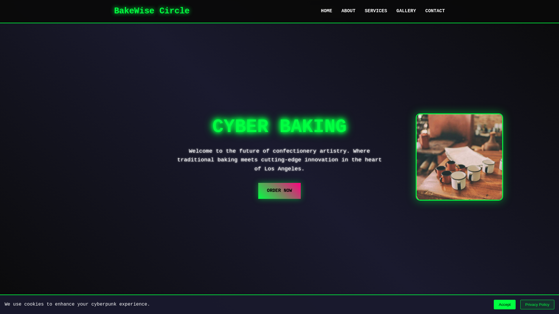 website screenshot of https://bakewisecircle.digital/