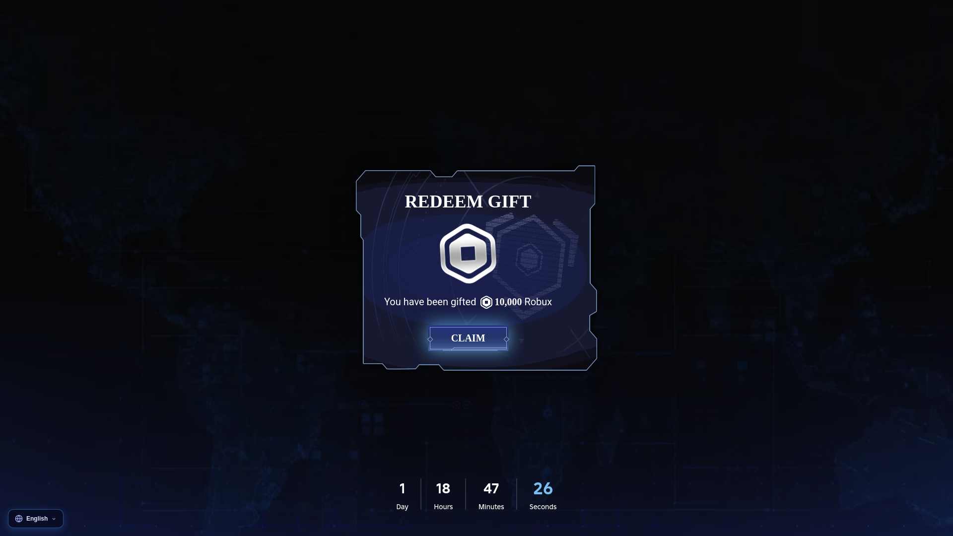 website screenshot of https://giveawaybot.cc/redeem/code.10000code.03ksddYWl3