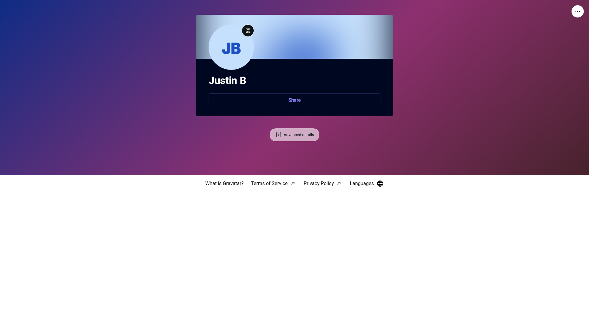 website screenshot of https://justinb.live/