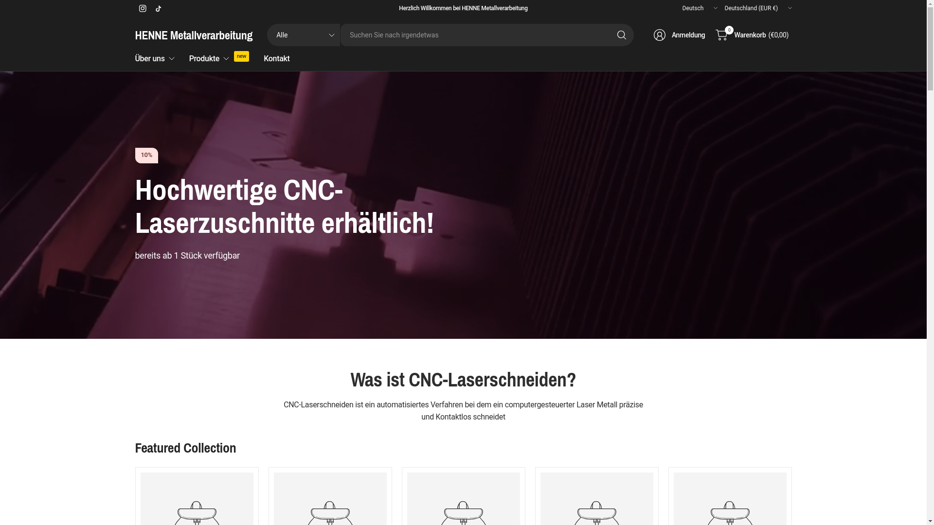 website screenshot of https://henne-metallverarbeitung.de/