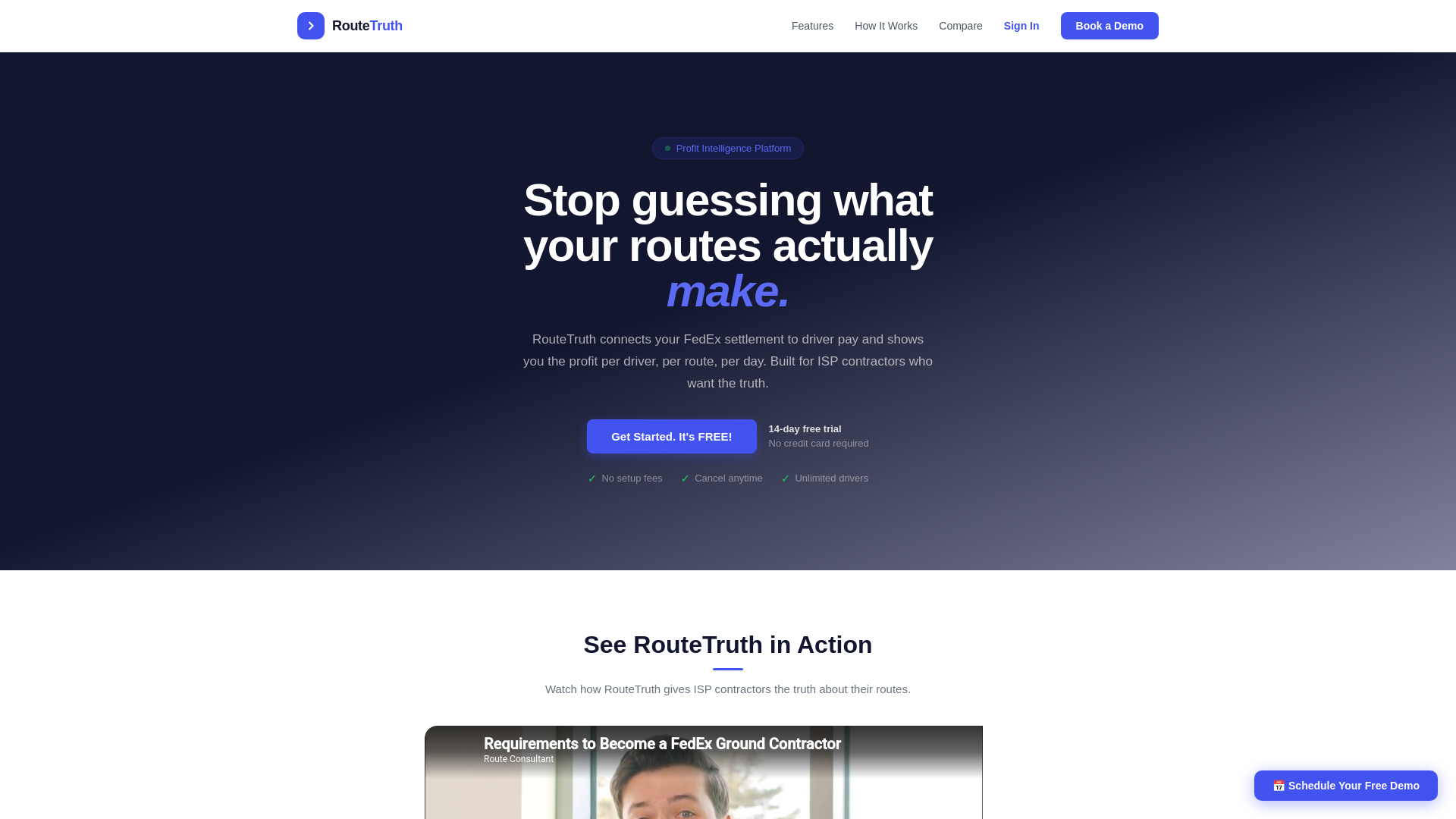 website screenshot of https://routetruth.com