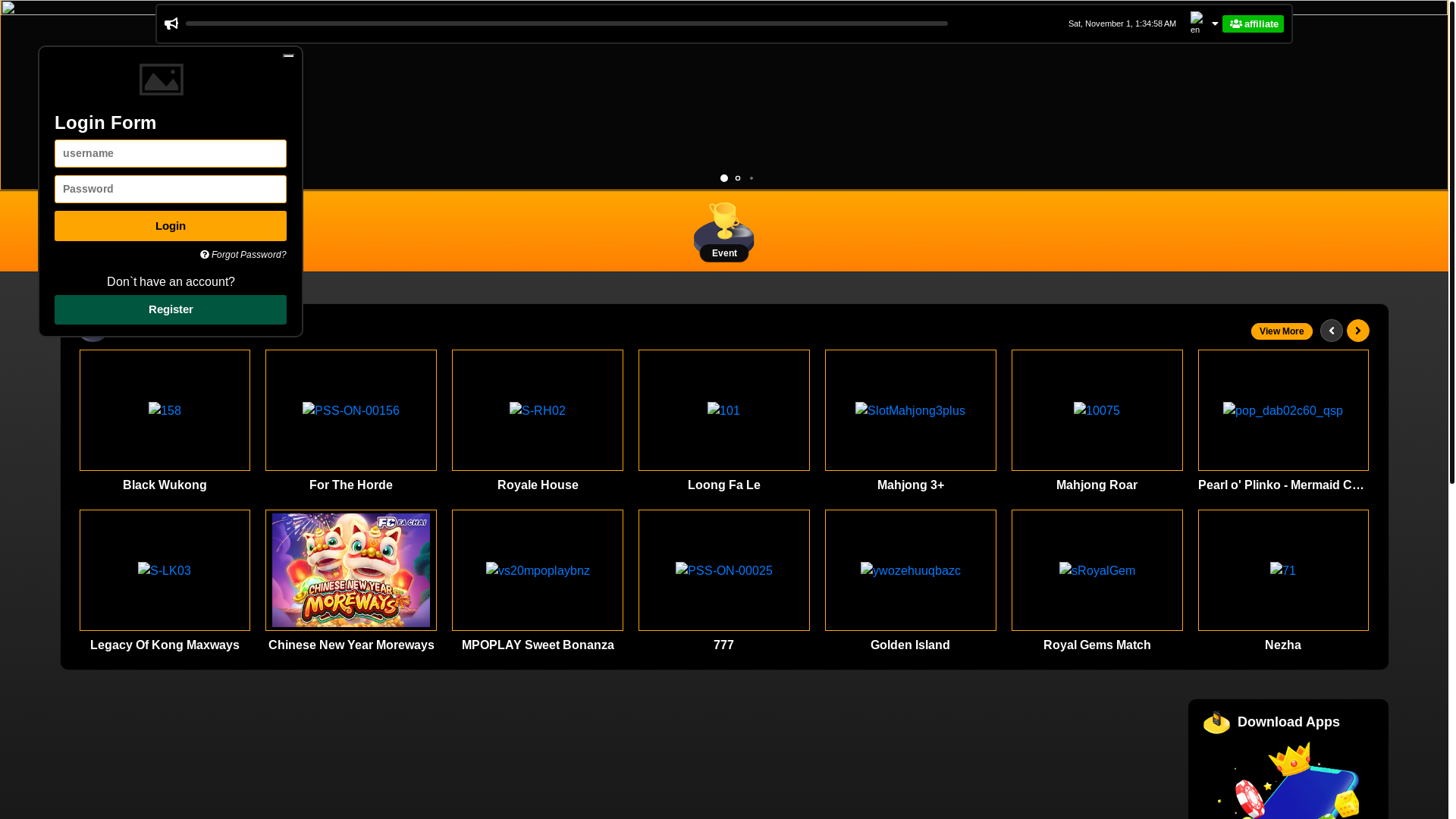 website screenshot of https://9hondaslot77.com/