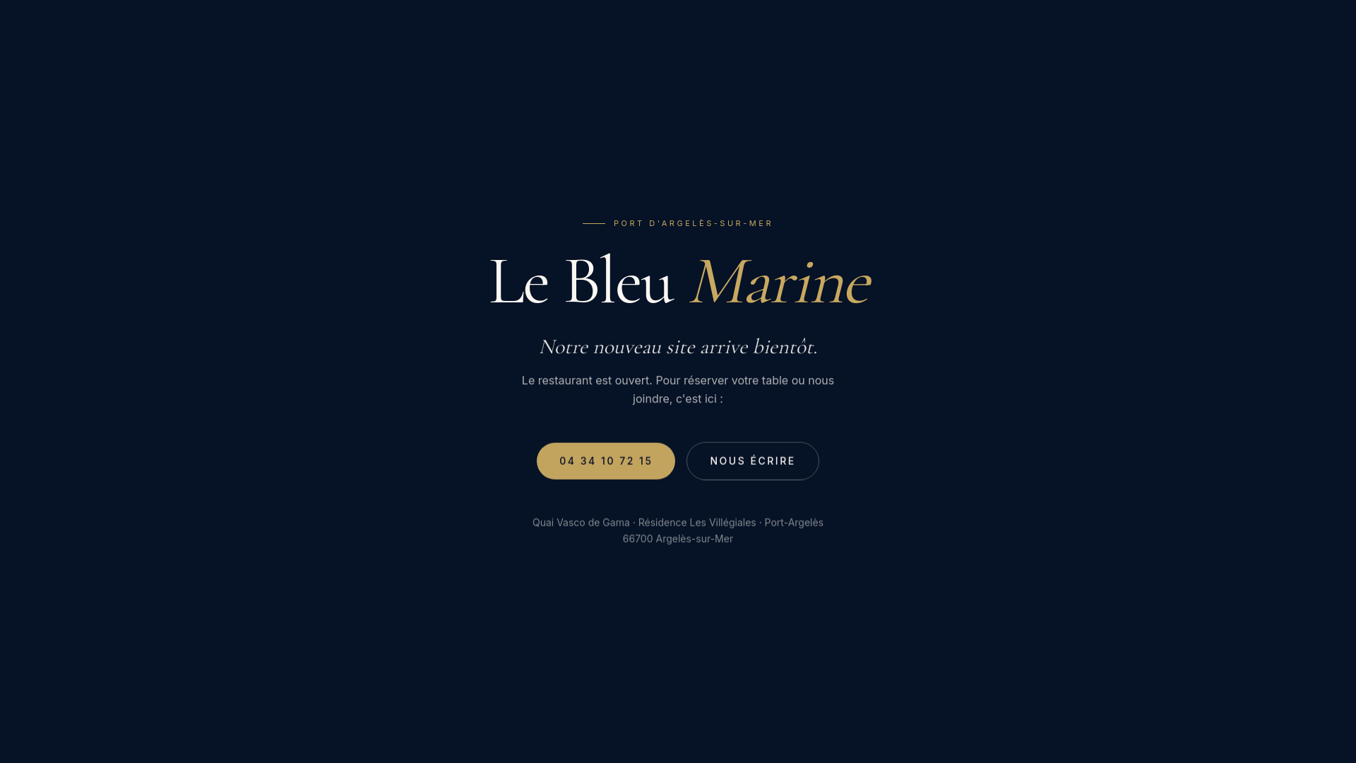 website screenshot of https://lebleumarine.fr/