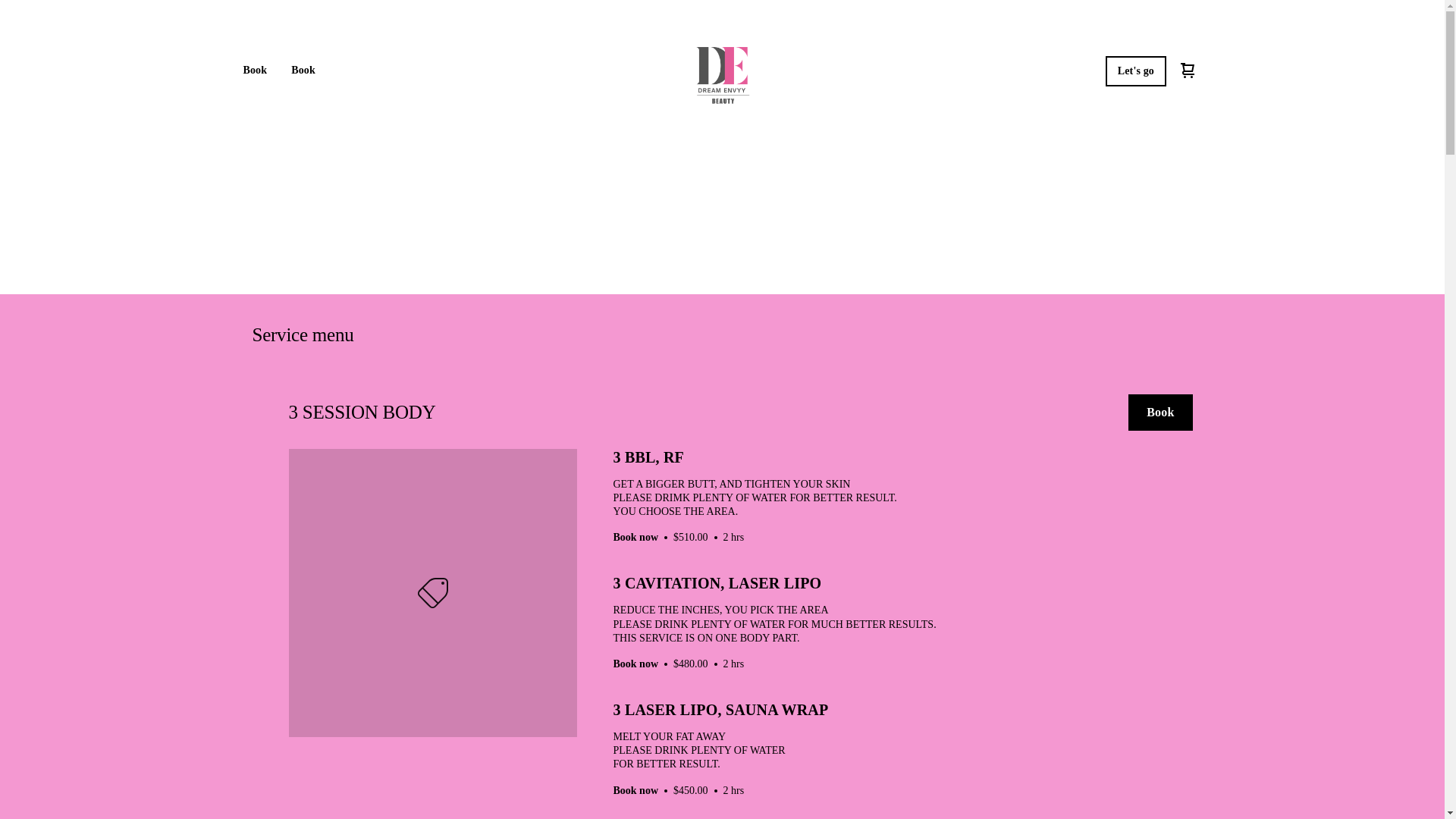 website screenshot of https://dreamenvyyspa.com/