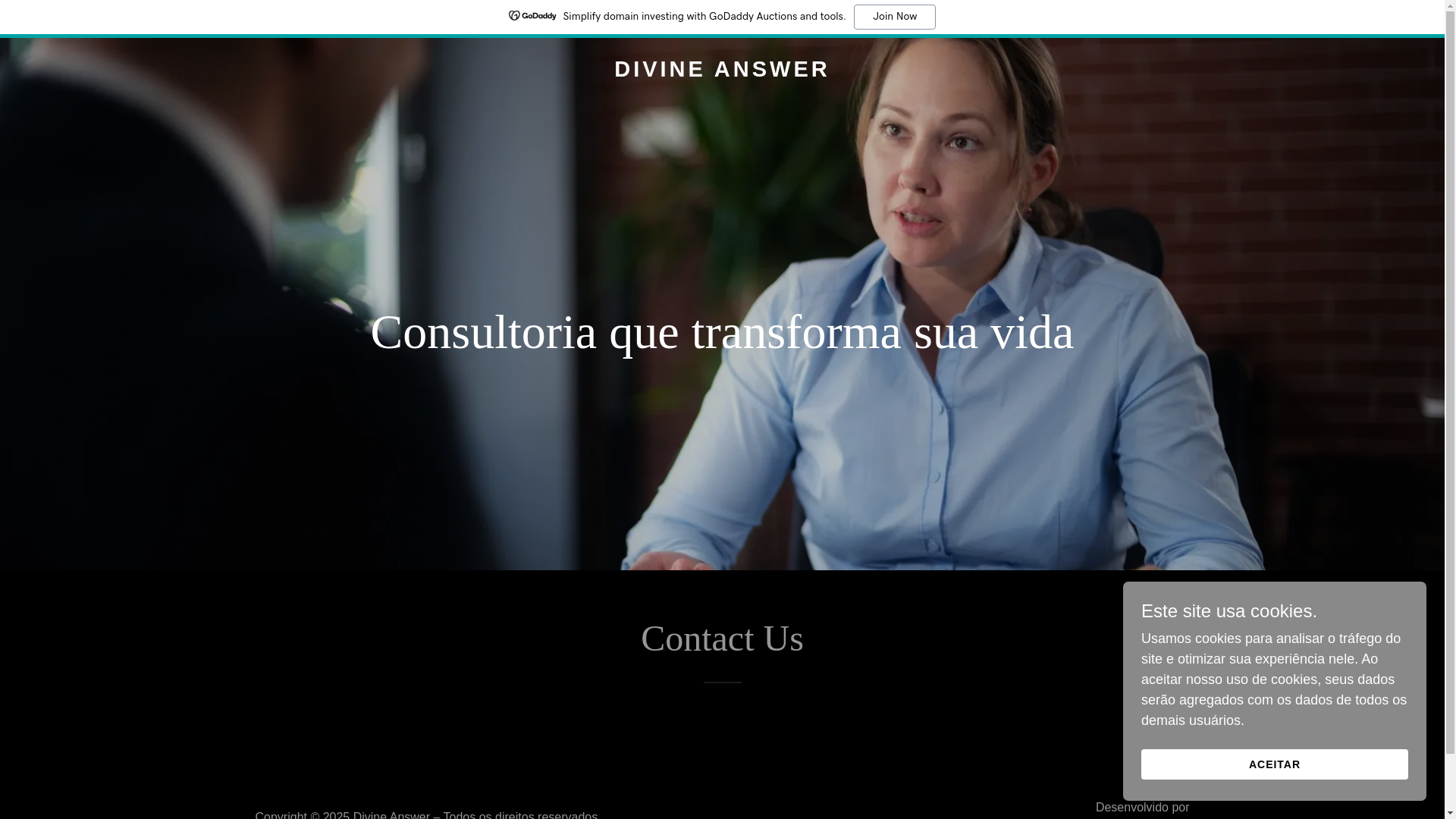 website screenshot of https://divineanswer.online/