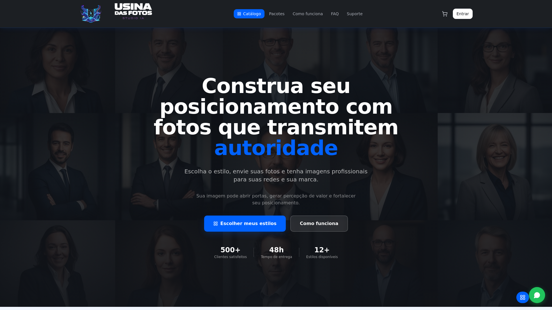 website screenshot of https://usinadasfotos.com.br