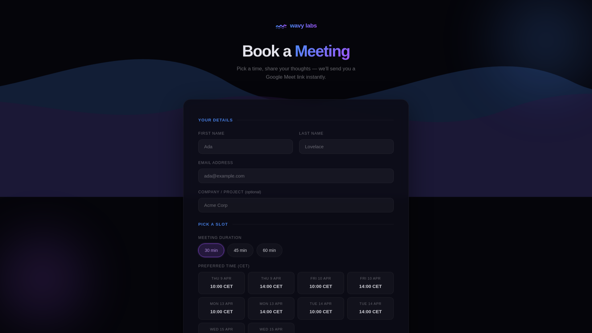 website screenshot of https://booking-cbw.pages.dev/