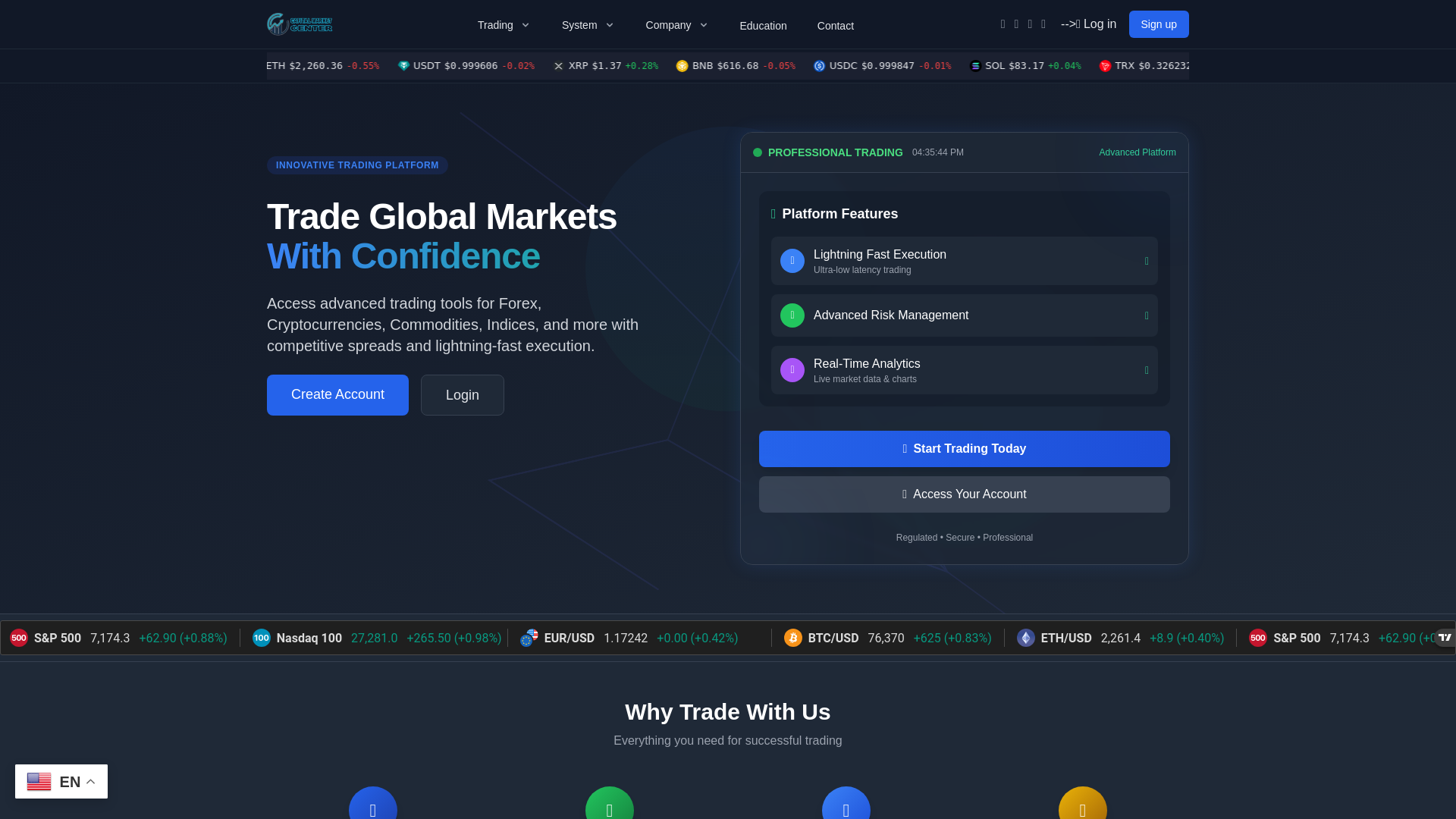 website screenshot of https://capitalmarketcenter.live/
