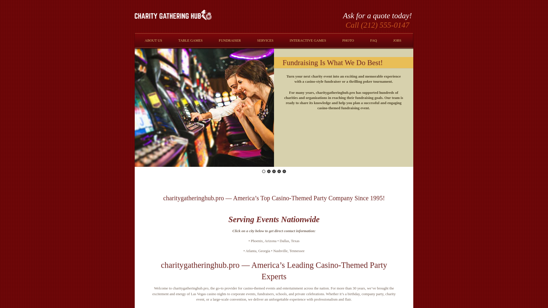 website screenshot of https://charitygatheringhub.pro/