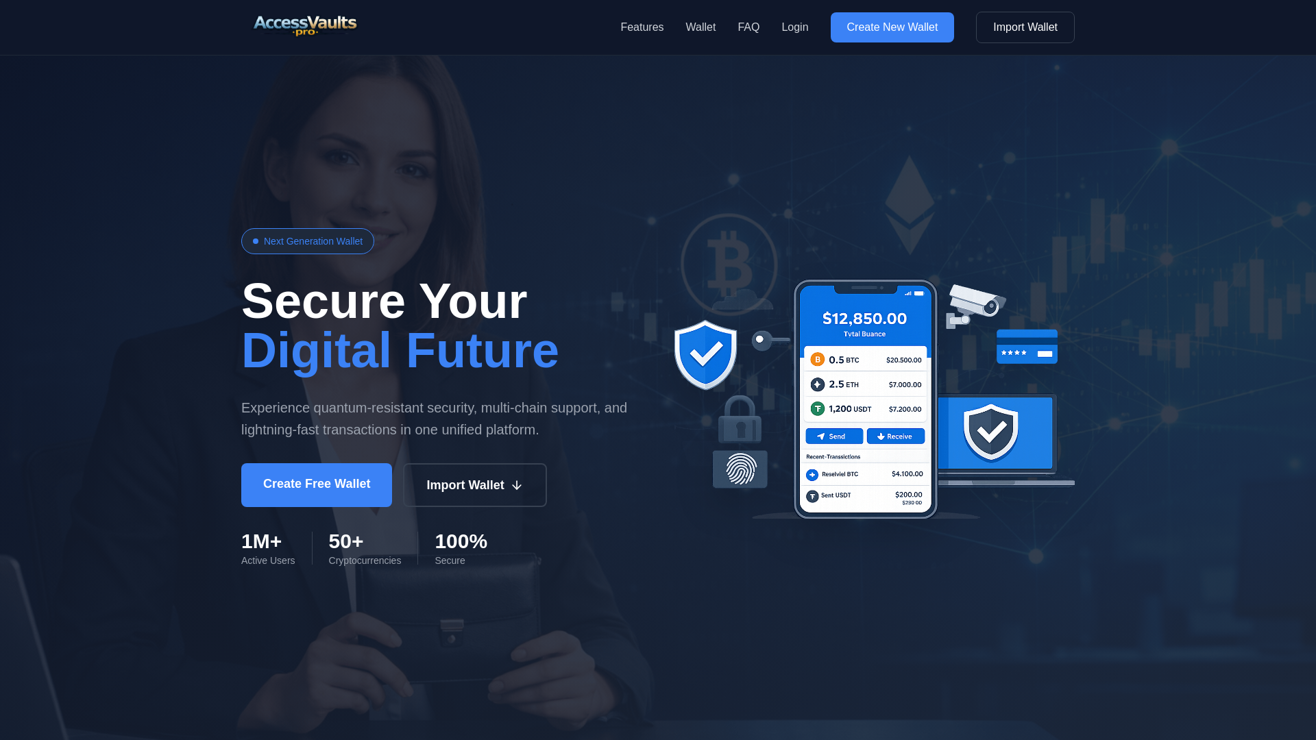 website screenshot of https://accessvaults.pro/