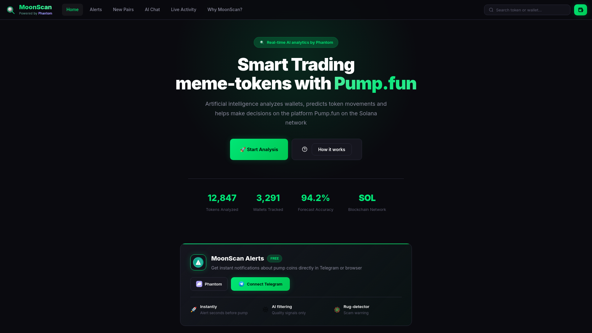 website screenshot of https://pump-visions.live