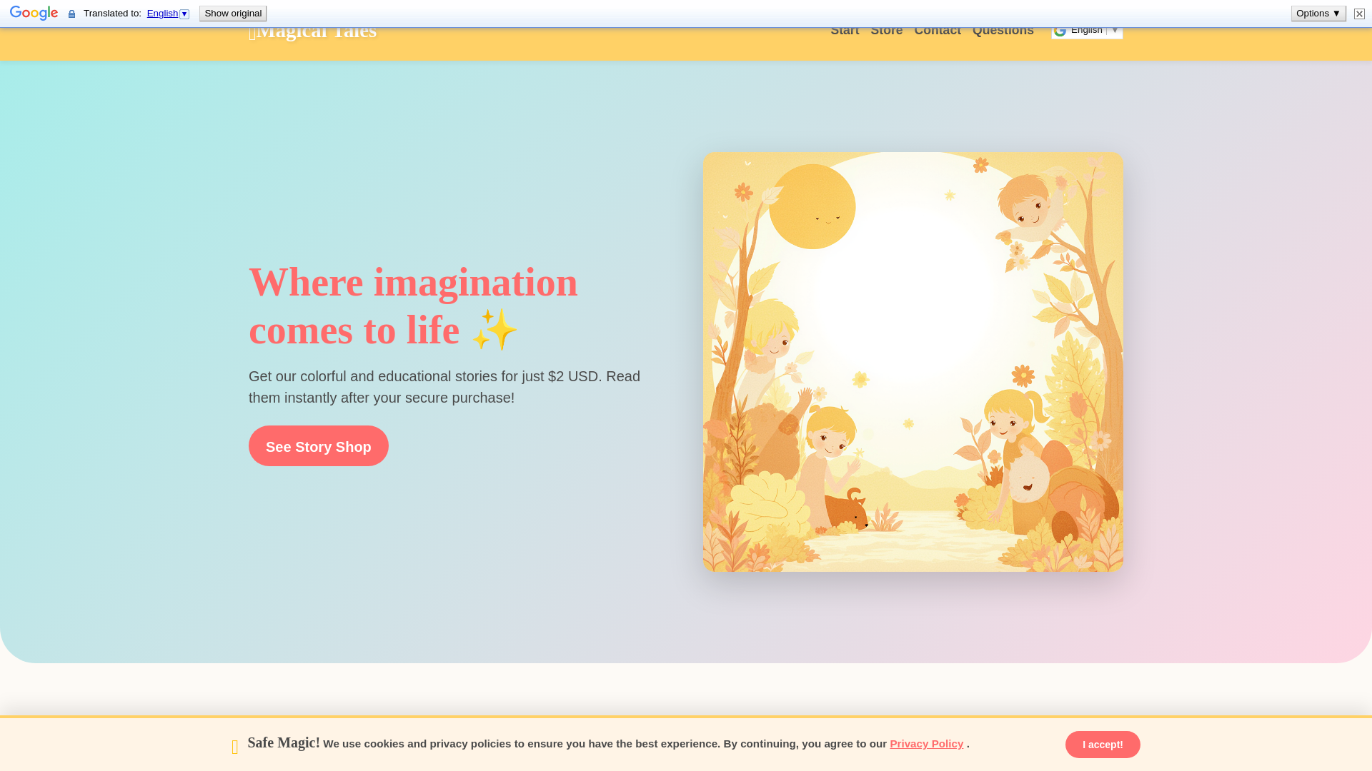 website screenshot of https://cuentosinfantiles.pages.dev/