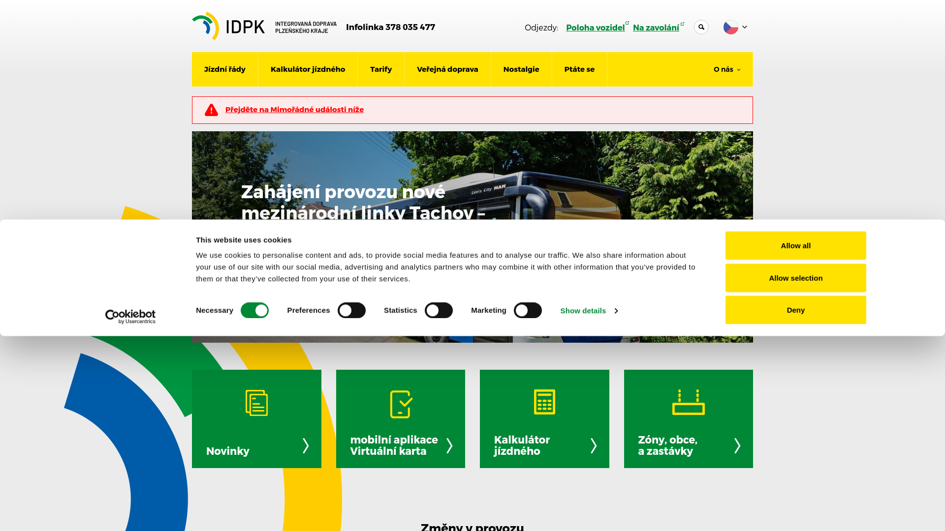 website screenshot of https://poved.cz/