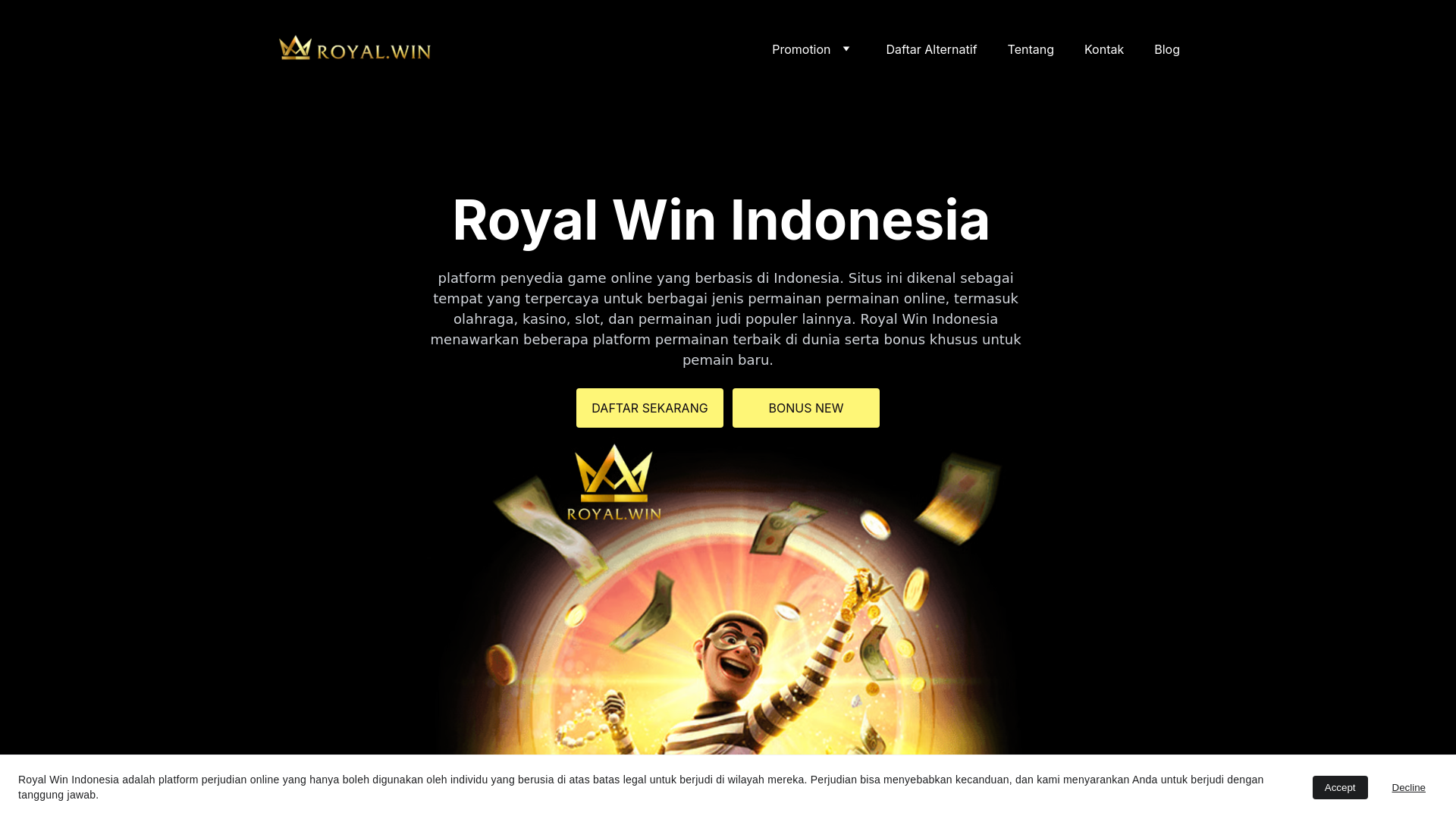 website screenshot of https://royalwinindonesiakita.com