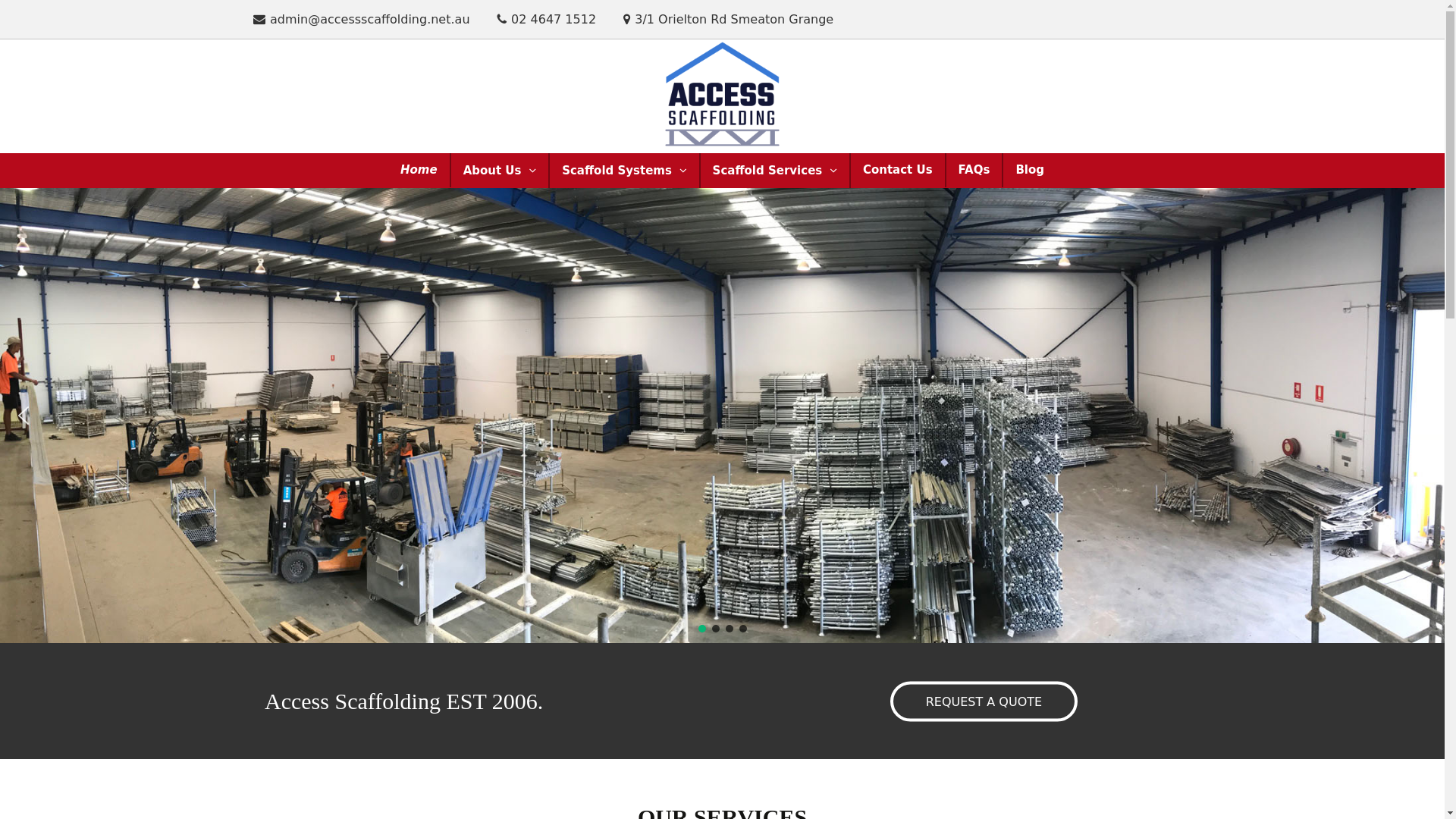 website screenshot of https://accesscaffolding.com/