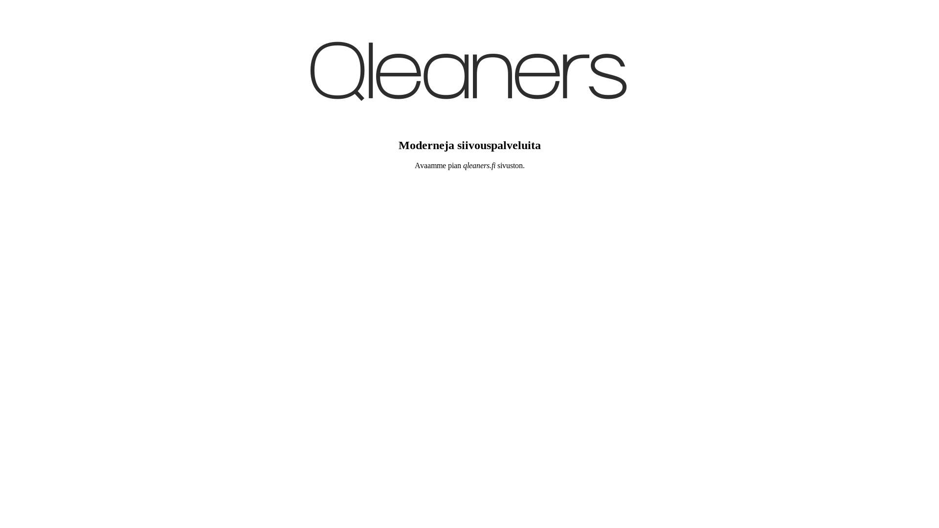 website screenshot of https://qleaners.fi/