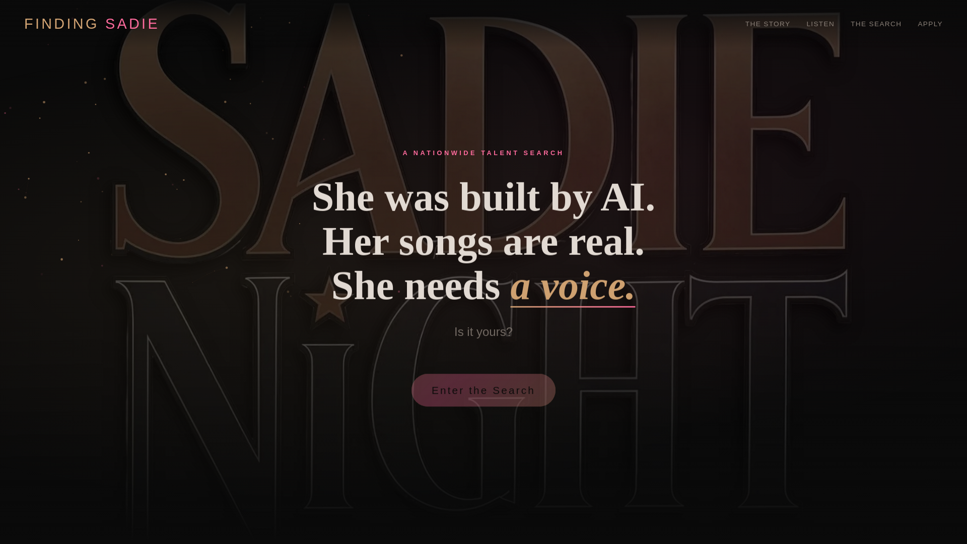 website screenshot of https://finding-sadie.pages.dev/