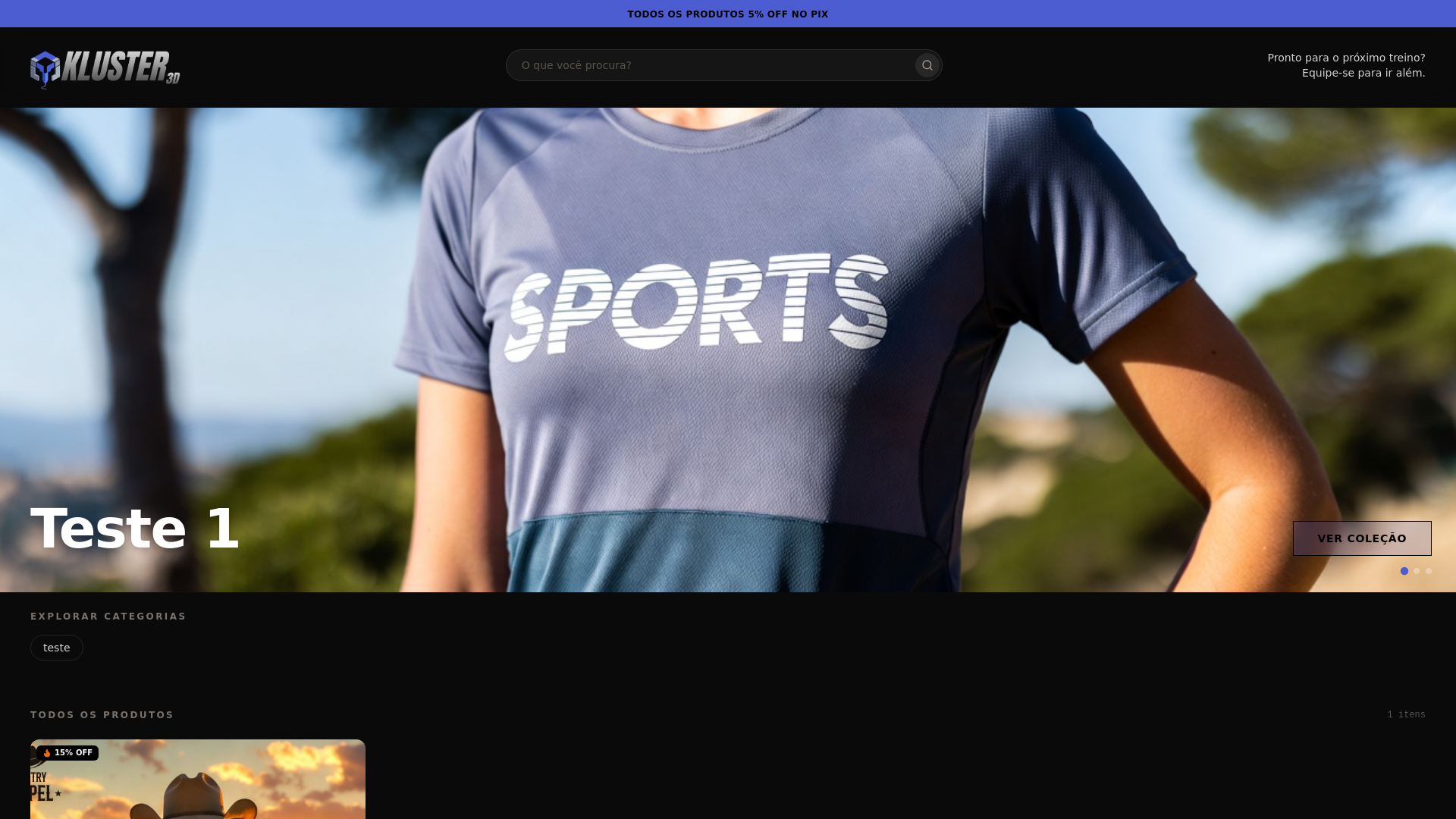 website screenshot of https://kluster3d.shop