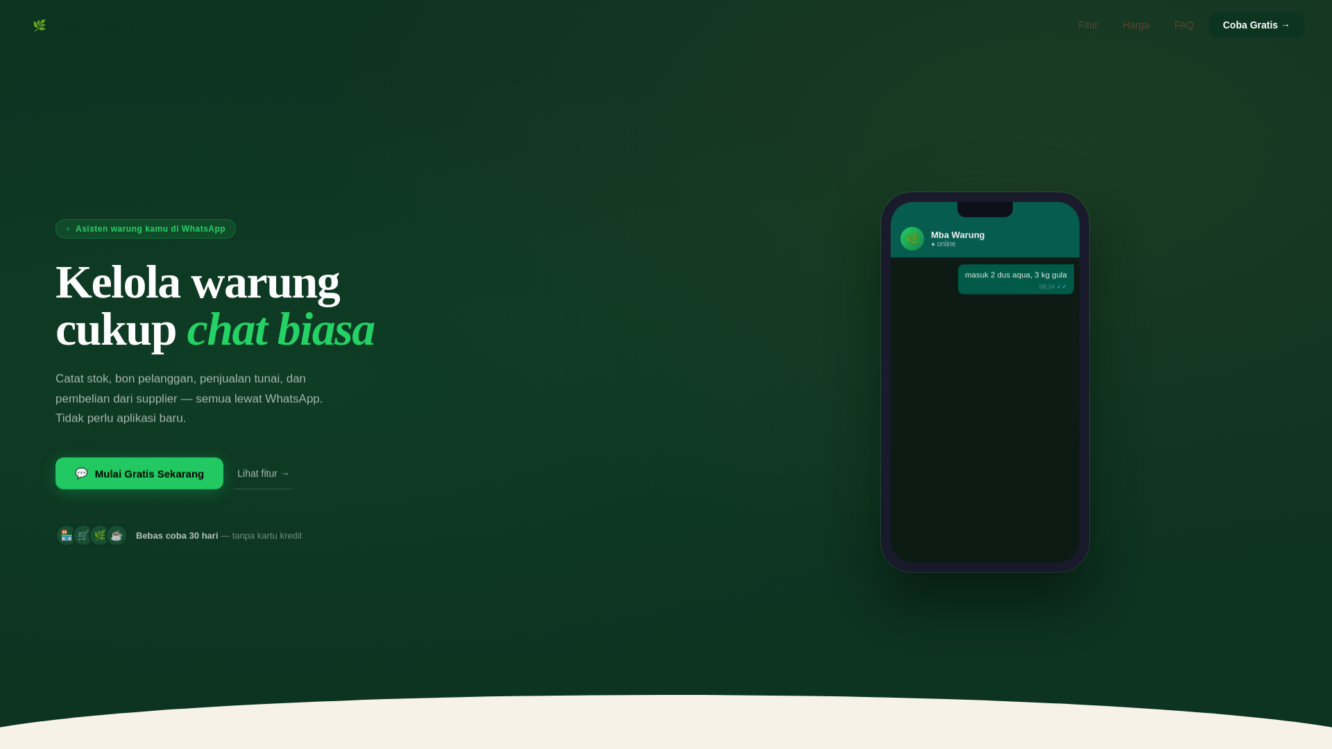 website screenshot of https://mbawarung.com/