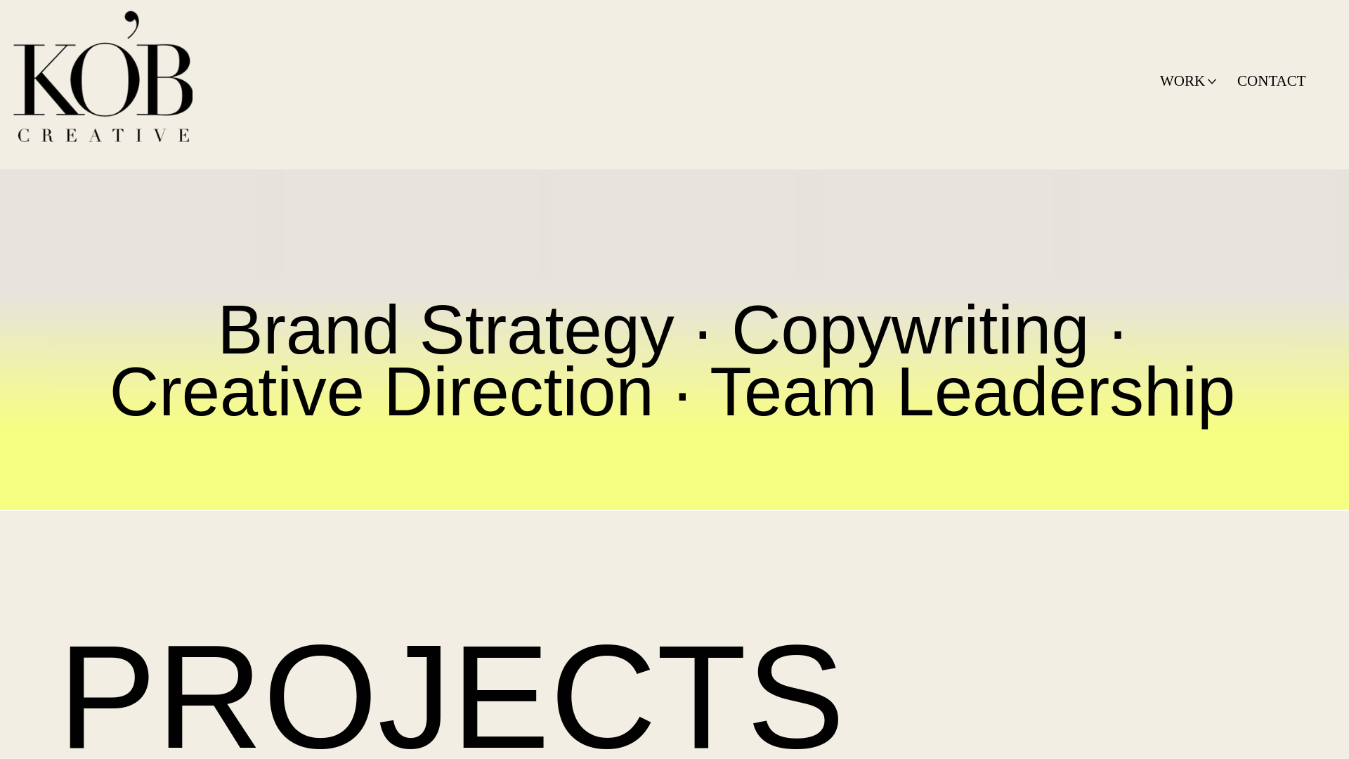 website screenshot of https://kobcreative.co