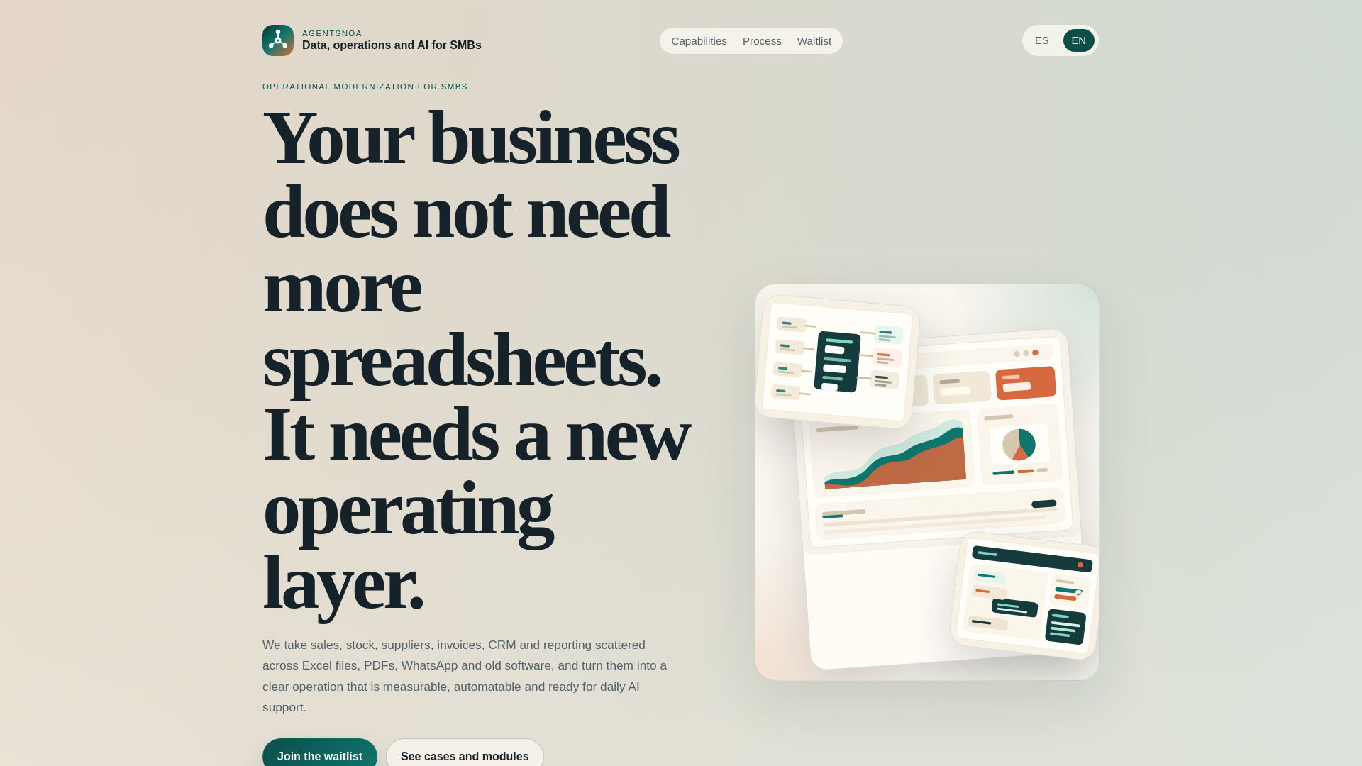 website screenshot of https://agentsnoa.com/