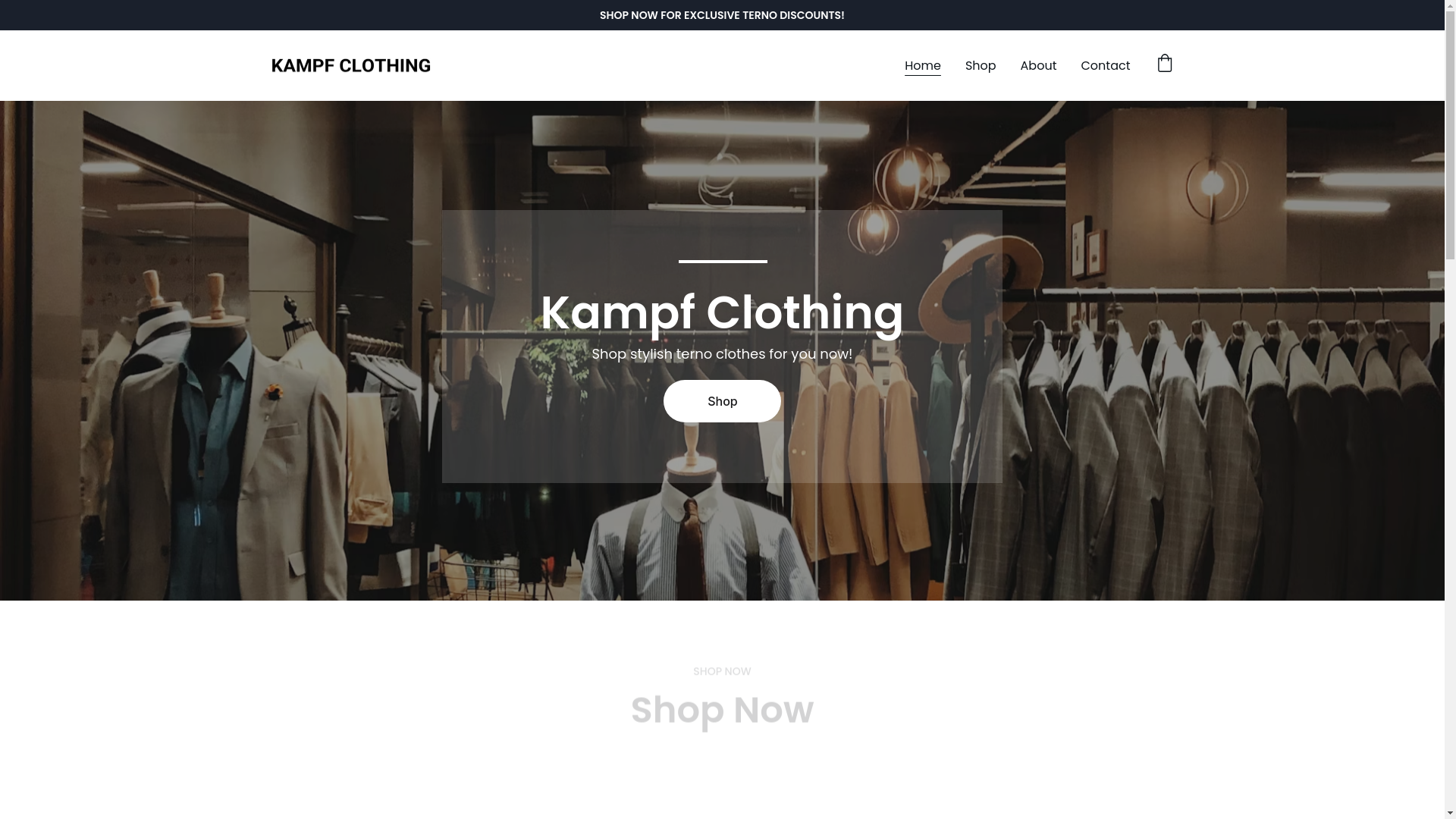 website screenshot of https://kampf-clothing.com/