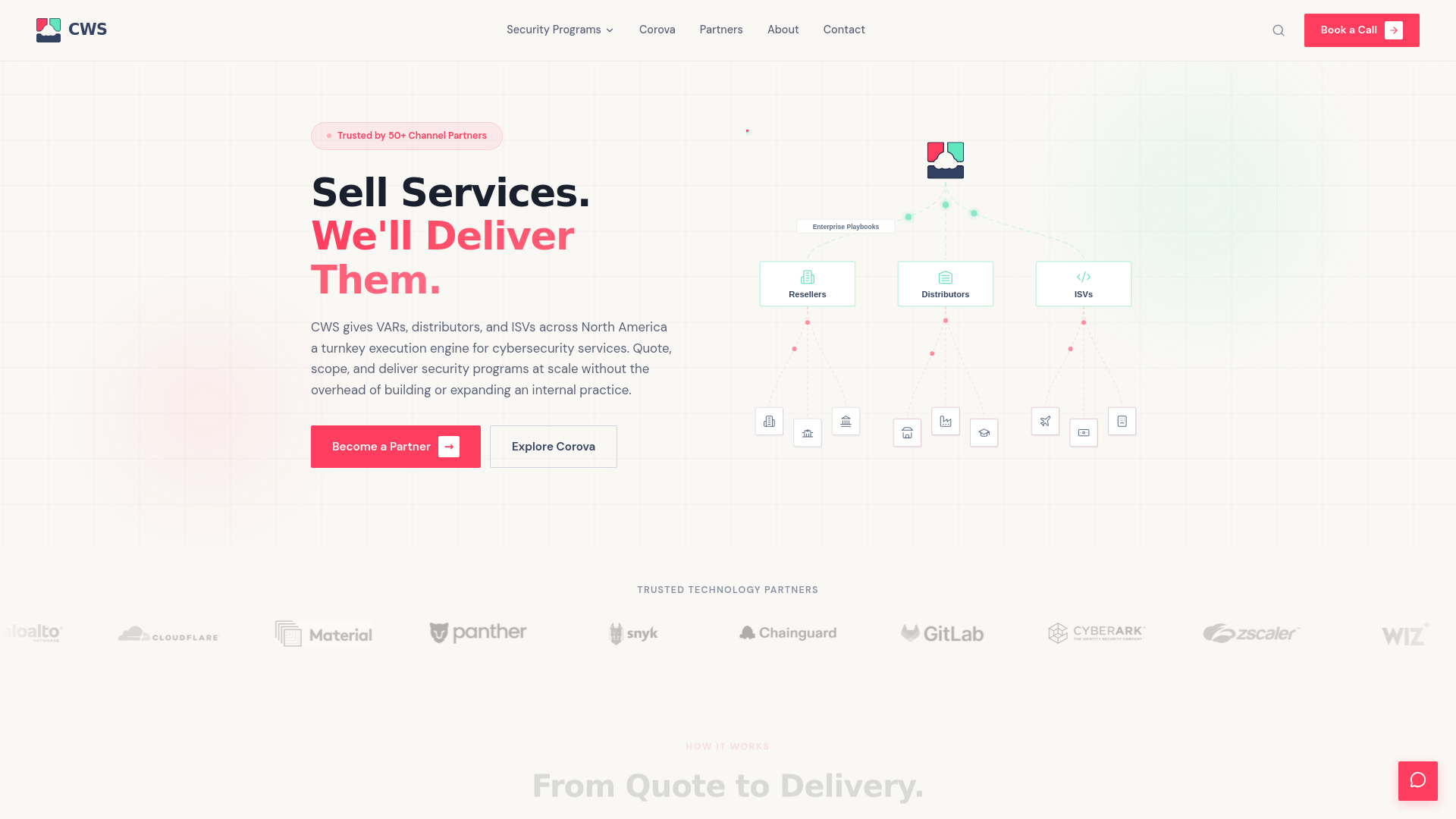 website screenshot of https://wearecws.com/