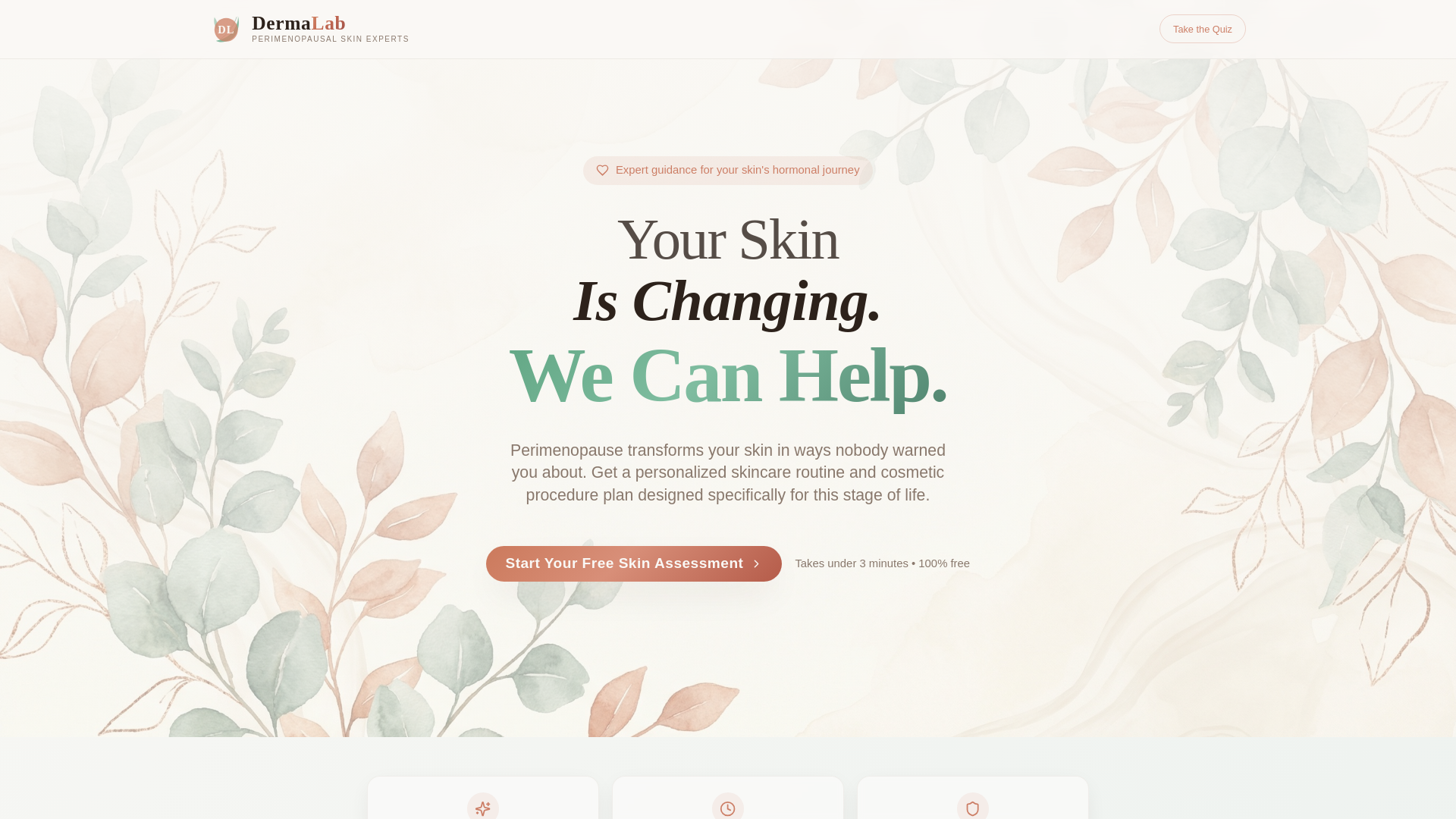 website screenshot of https://dermalab-perimenopausal.pages.dev/