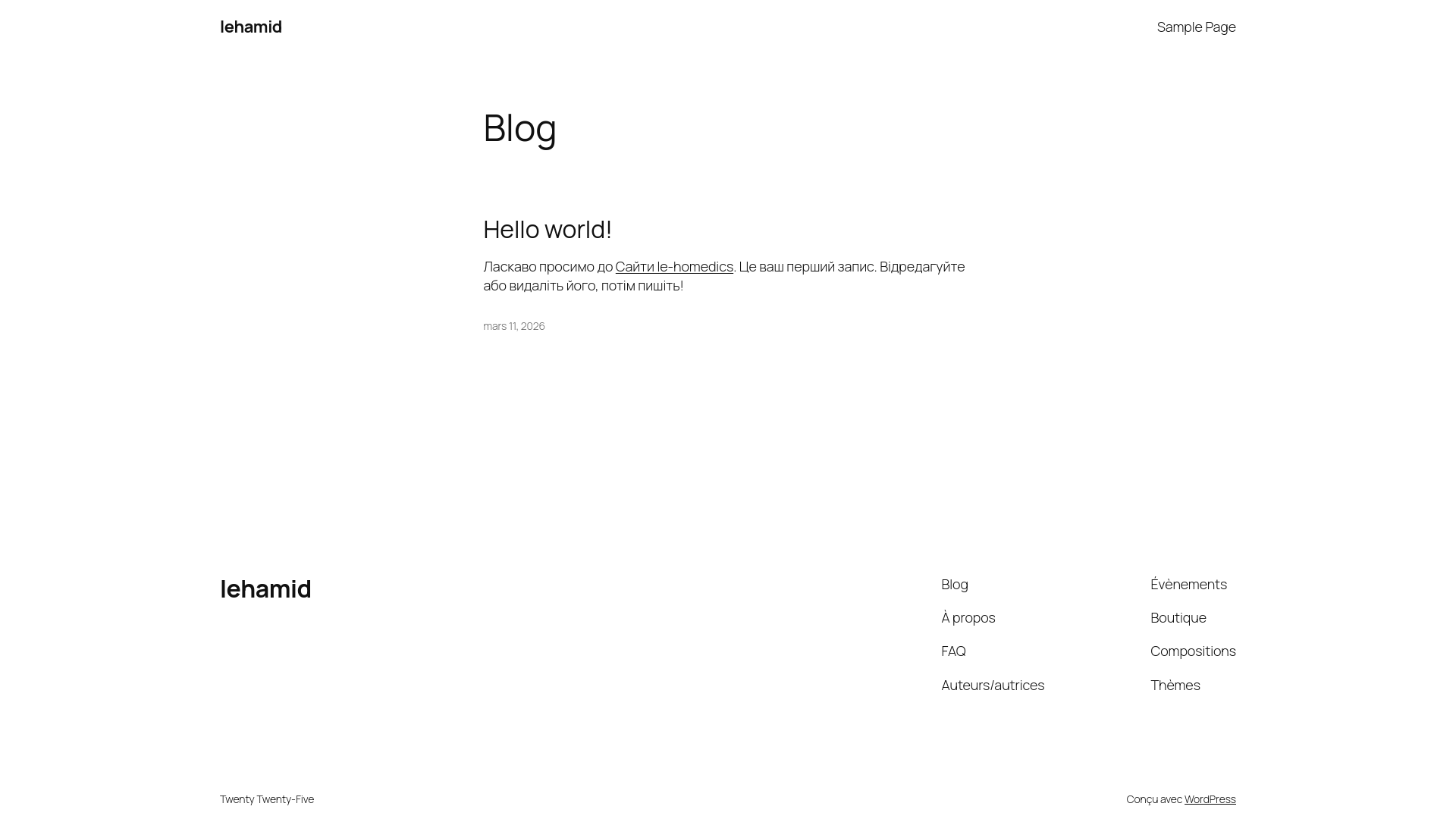 website screenshot of https://lehamid.fr/