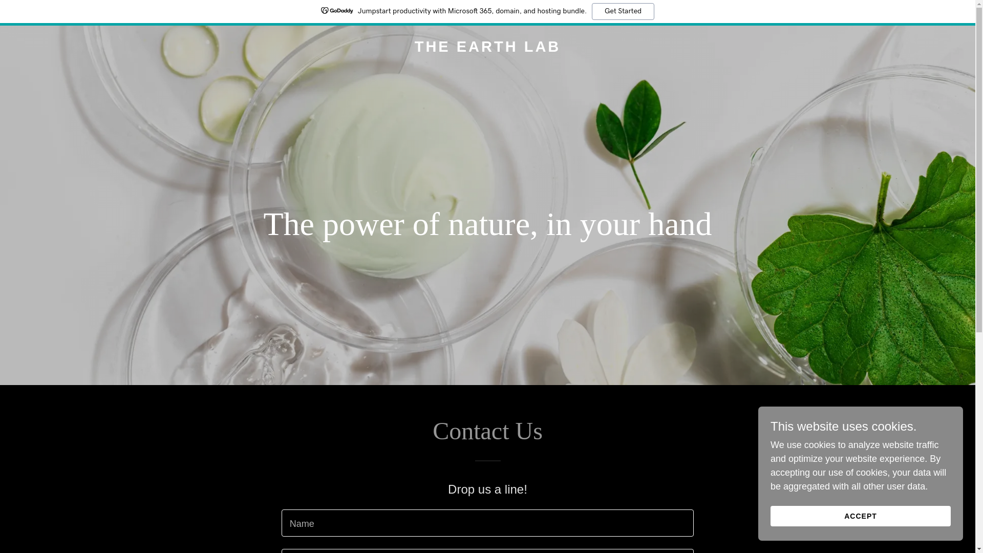 website screenshot of https://theearthlab.me/
