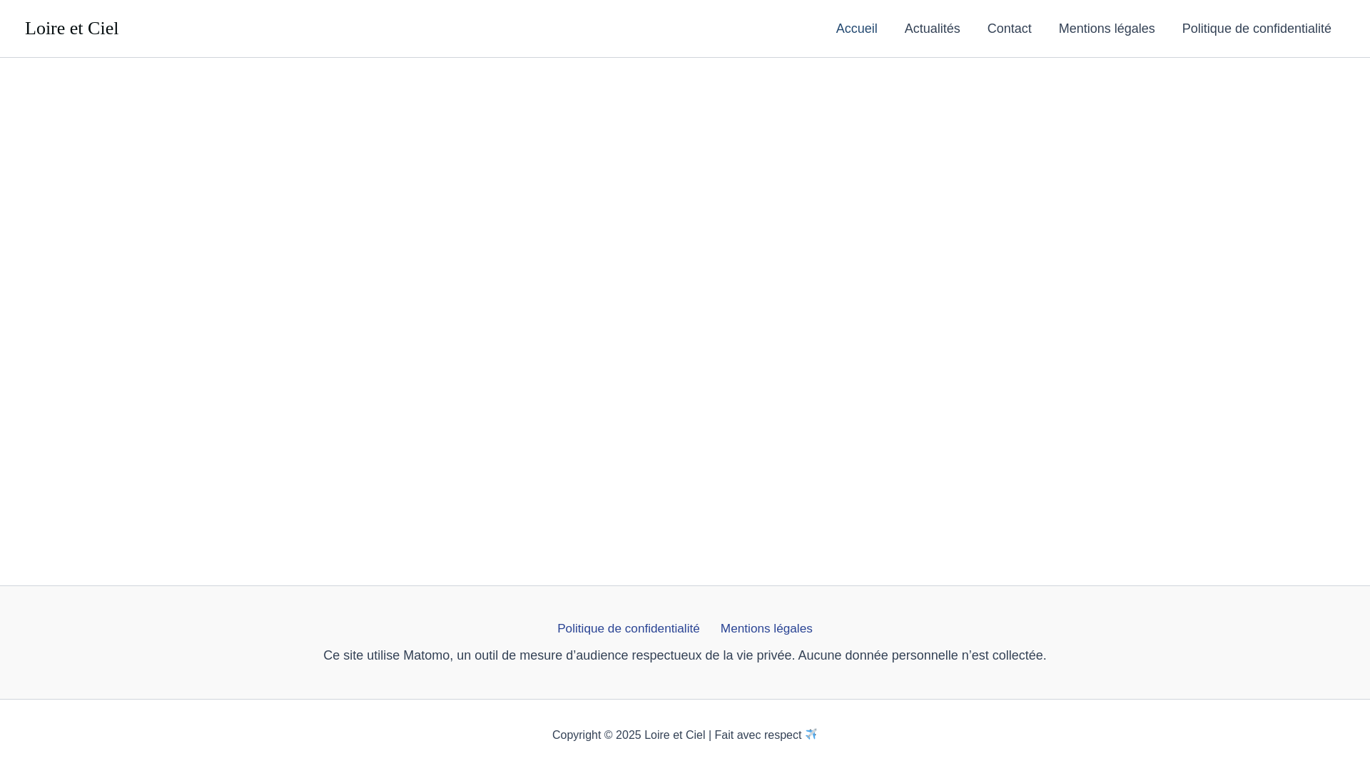 website screenshot of https://loire-et-ciel.fr/