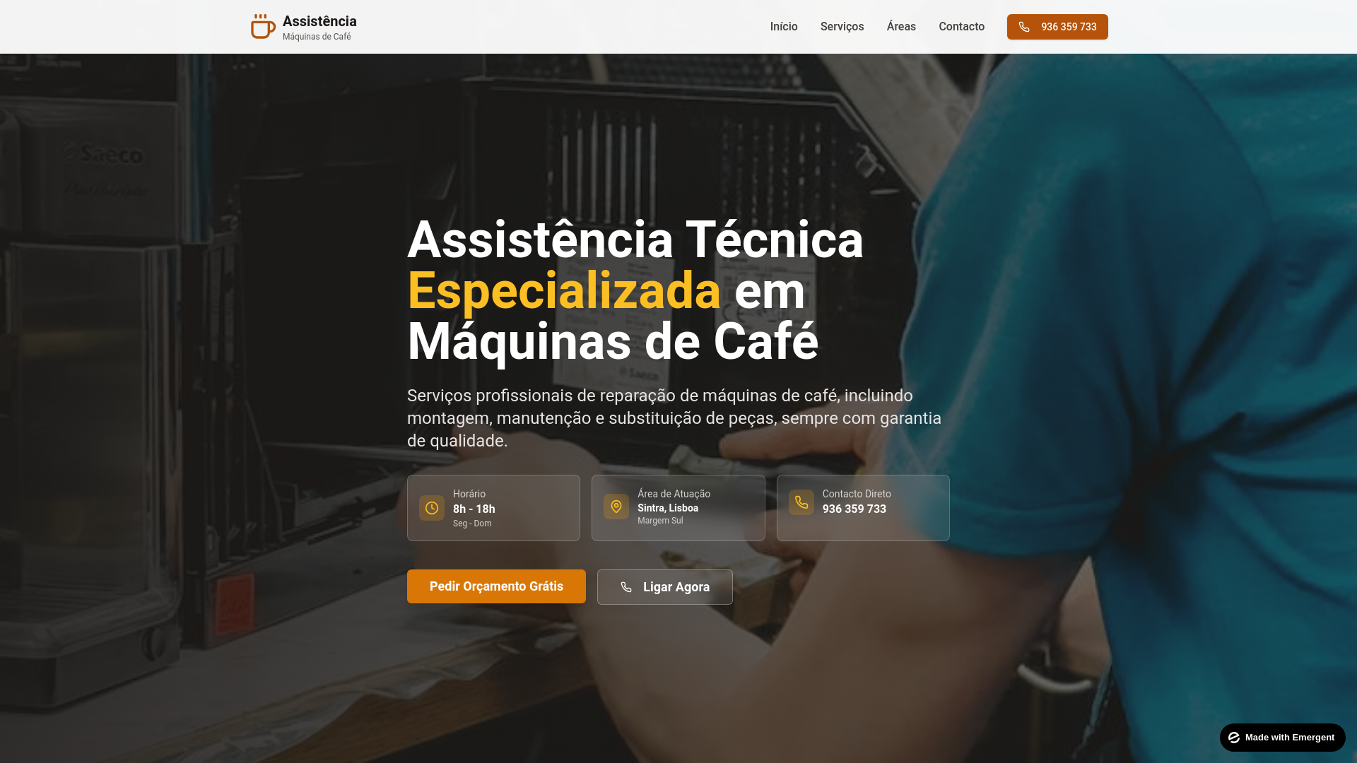 website screenshot of https://tecnicocafe.com