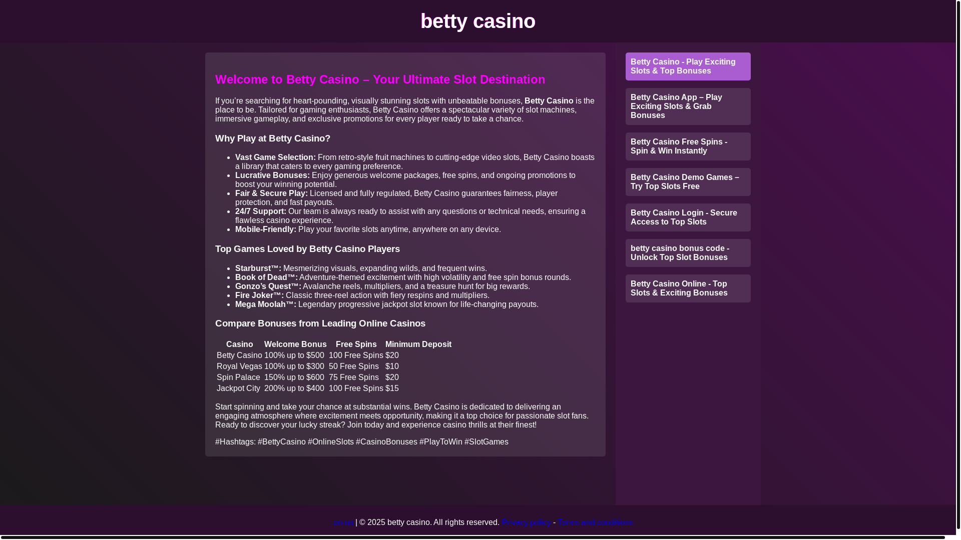website screenshot of https://play-bettycasino.net/
