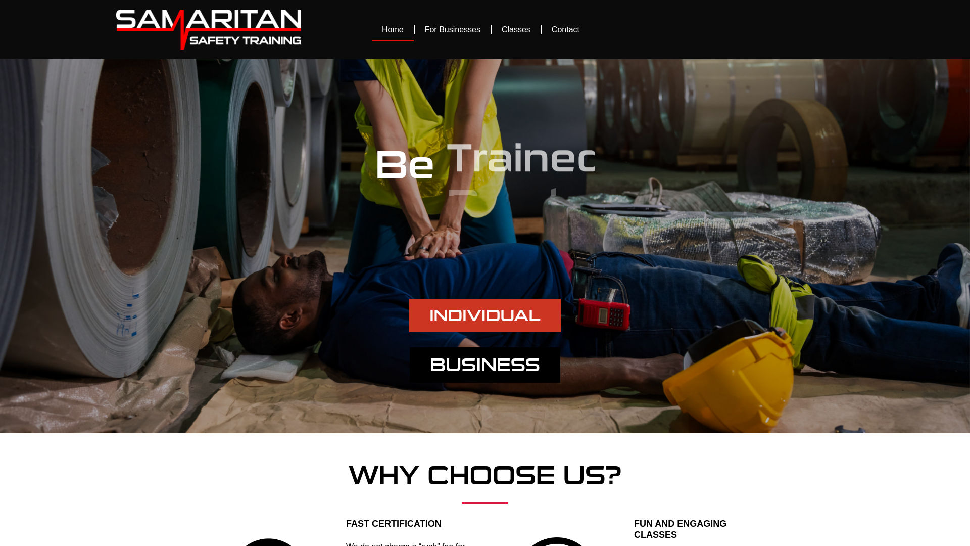 website screenshot of https://samaritansafety.com/