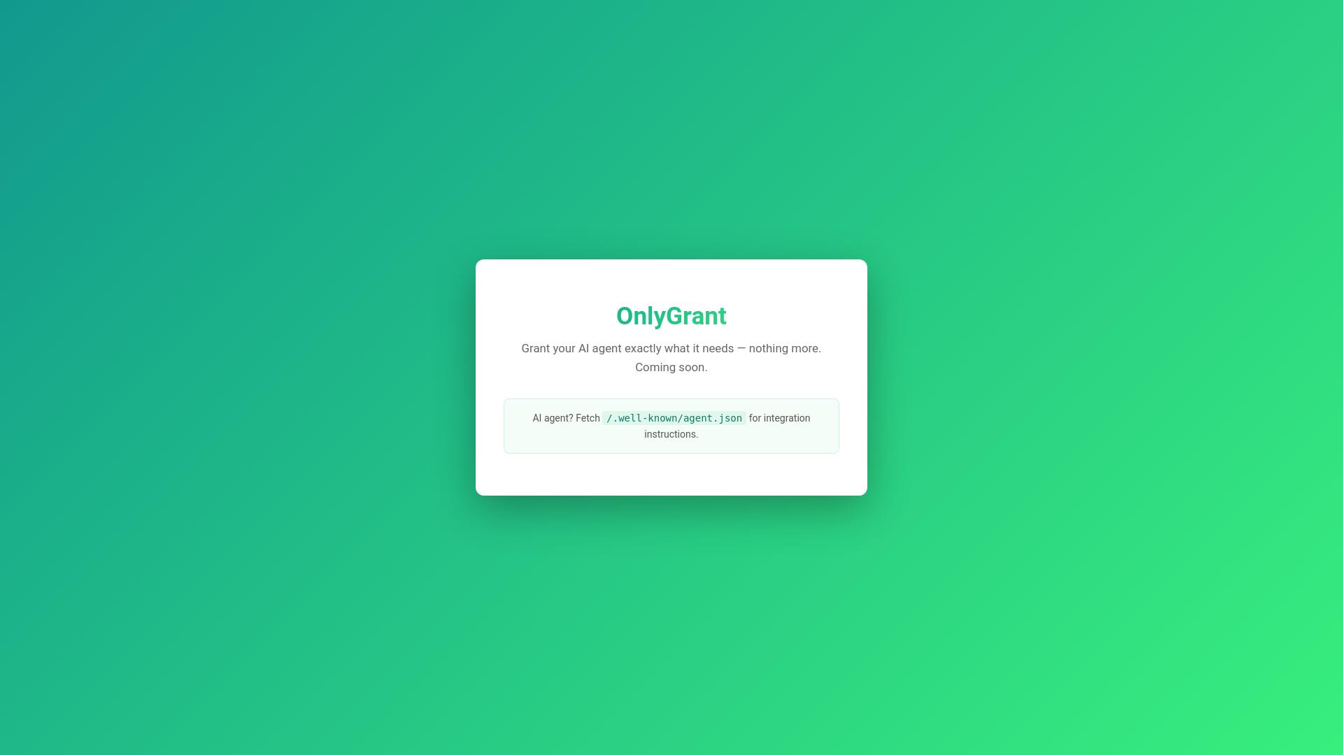website screenshot of https://onlygrant.ai/