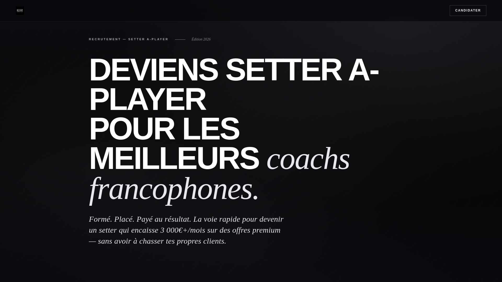 website screenshot of https://boostmentor-recrutement.com/