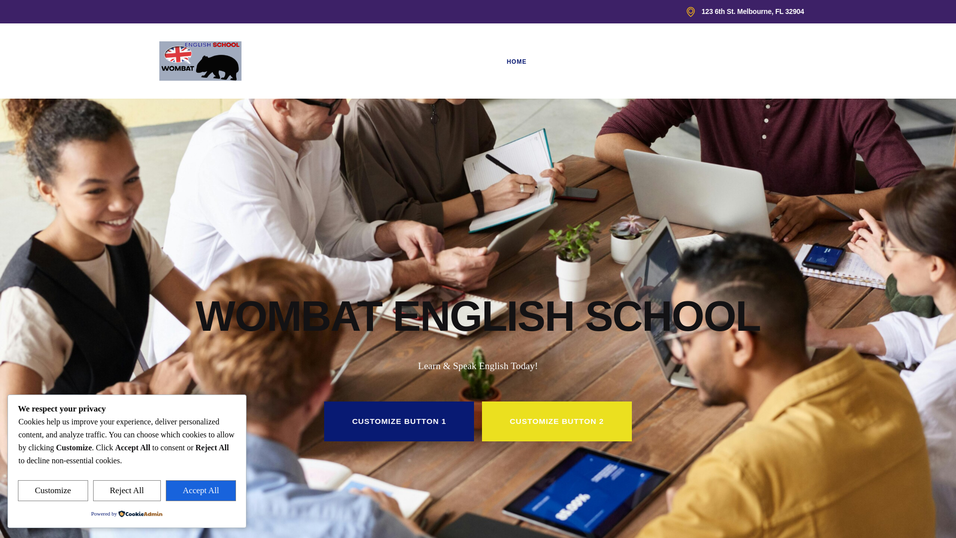 website screenshot of https://wombatenglishschool.com/