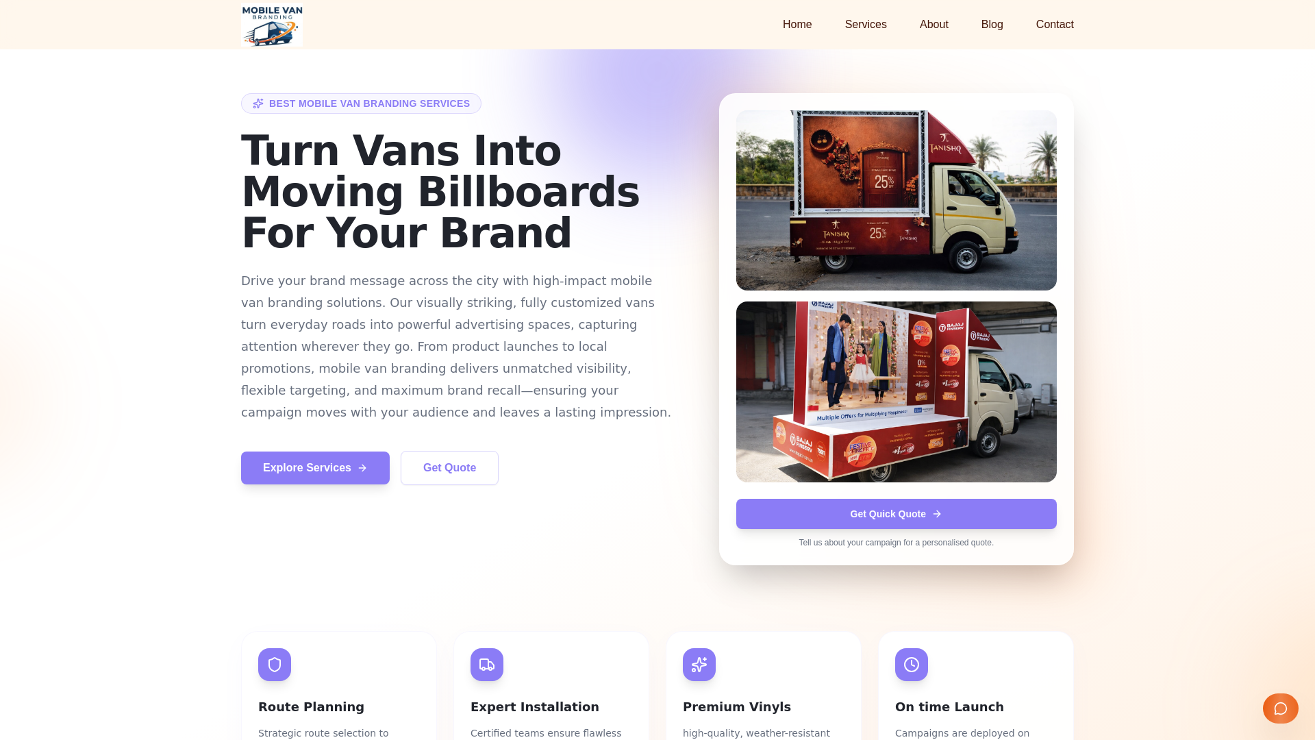 website screenshot of https://mobilevanbranding.pages.dev/