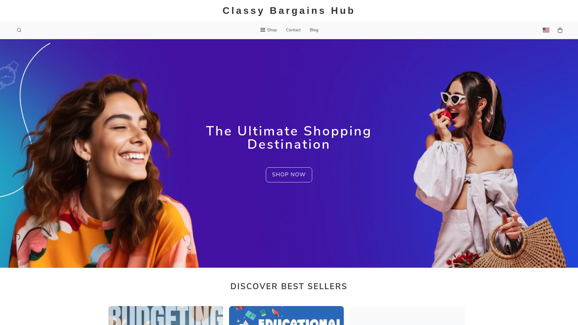 website screenshot of https://classybargainshub.shop/